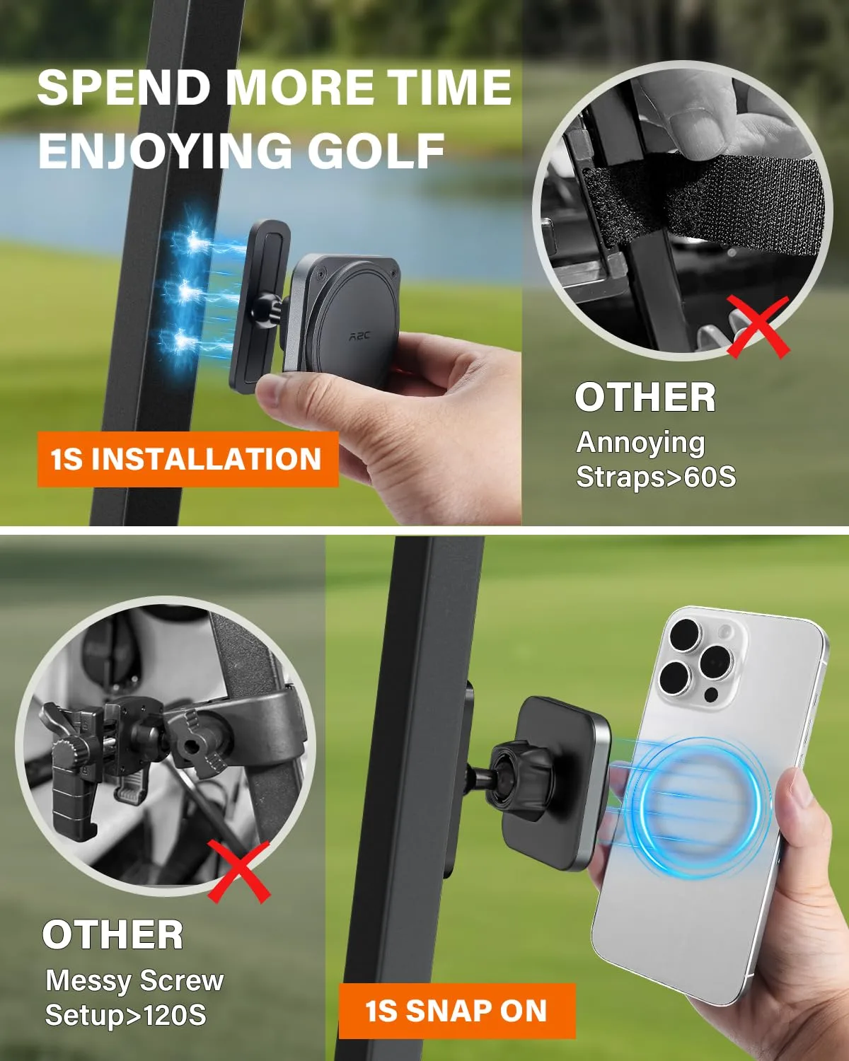 A2C Magnetic Golf Cart Phone Holder Pro M43-M0X image 3