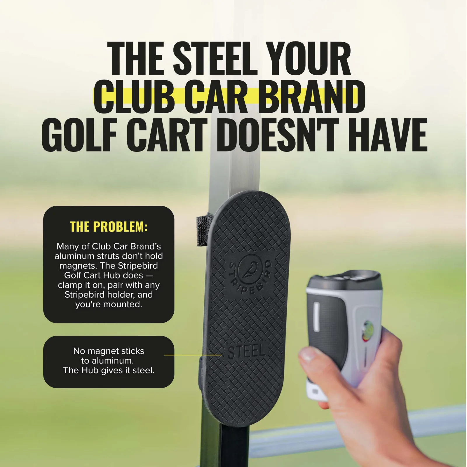 Stripebird Golf Cart Hub Magnetic Accessory Mount image 2