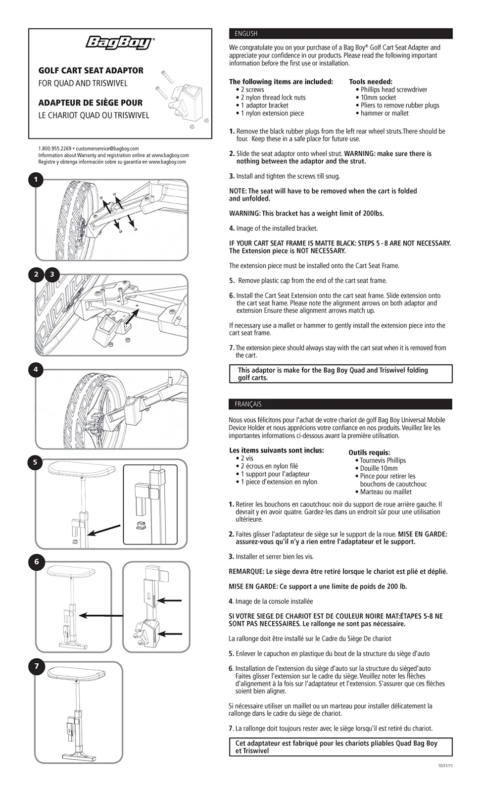 Bag Boy BB17404 Padded Cart Seat image 4