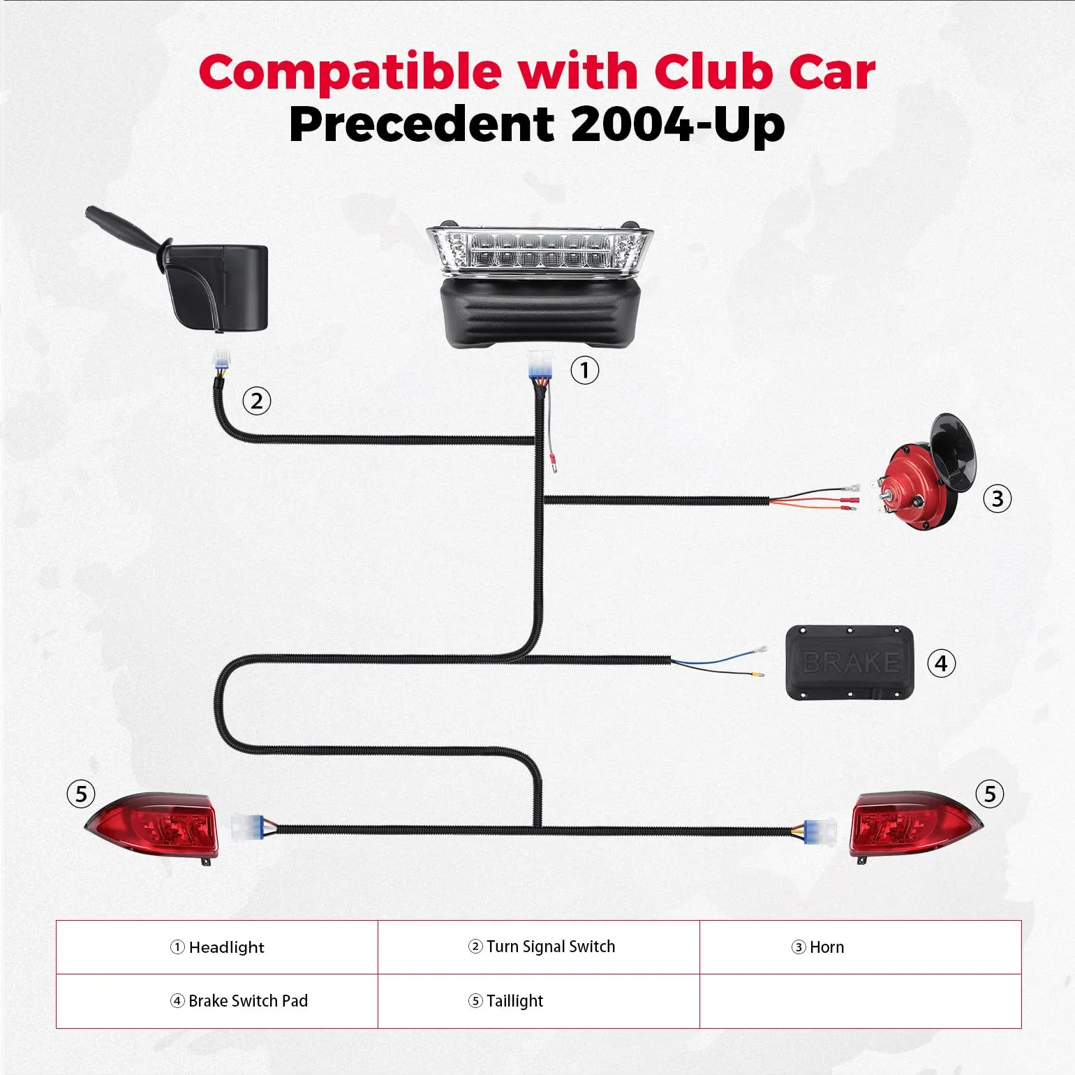 KEMIMOTO LED Light Kit for Club Car Precedent 2004-2024 image 2