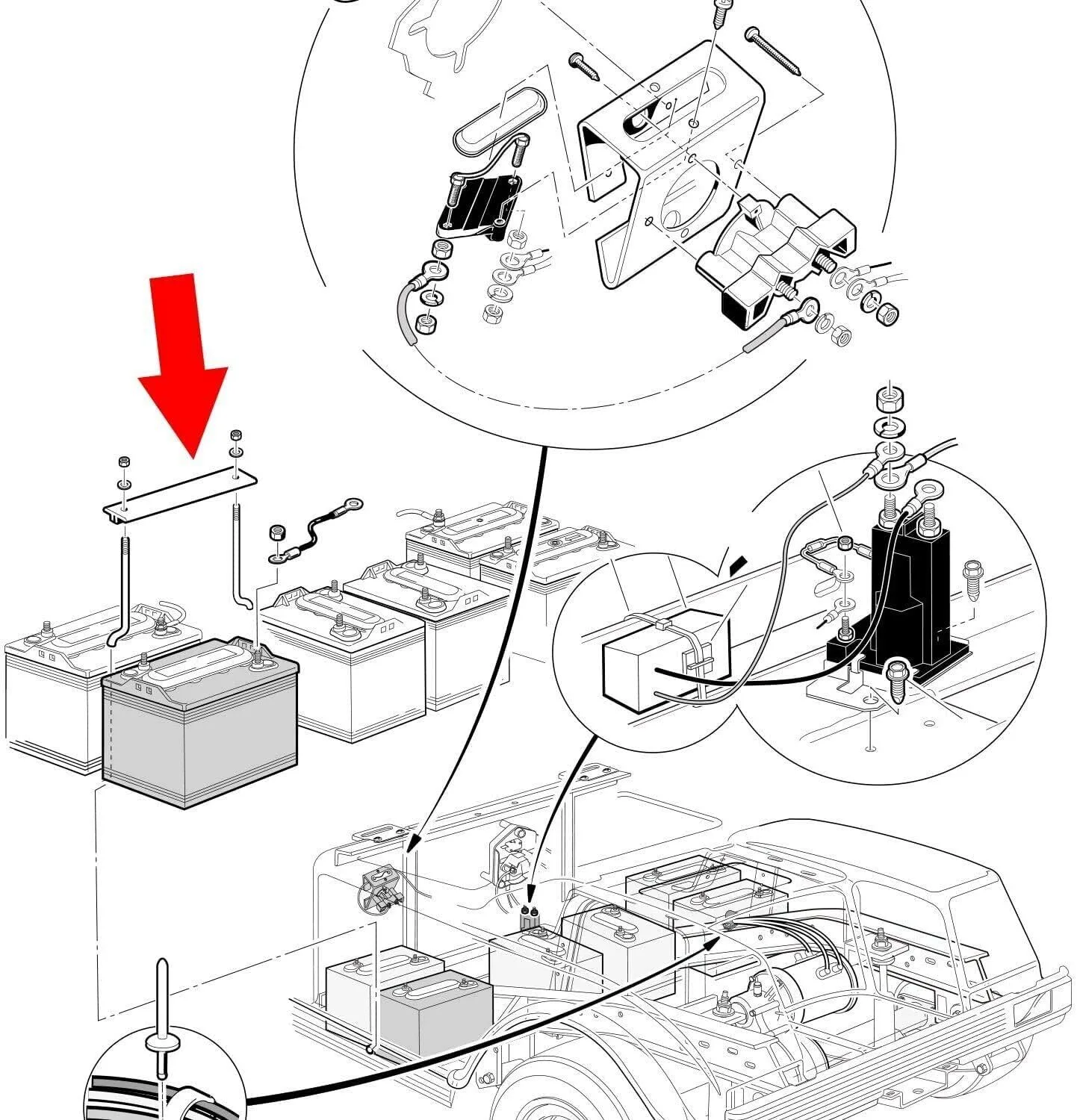 Tiny Force Battery Hold-Down Rods for Club Car DS image 3