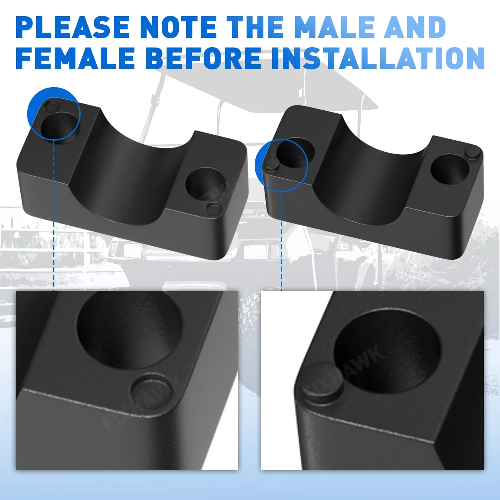 FIXHAWK Brake Block Mounting Set for Club Car DS & Carryall image 4