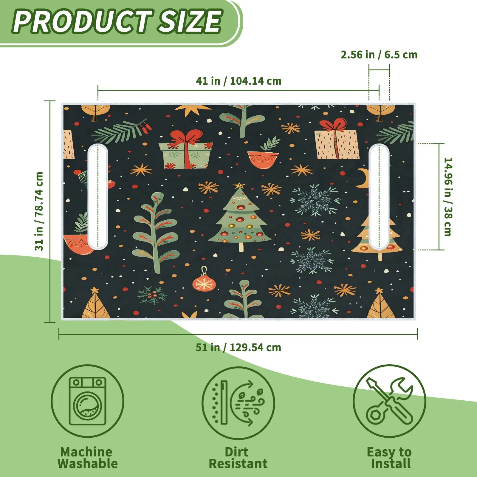 Tiveruda Christmas Tree Golf Cart Seat Cover Blanket image 2