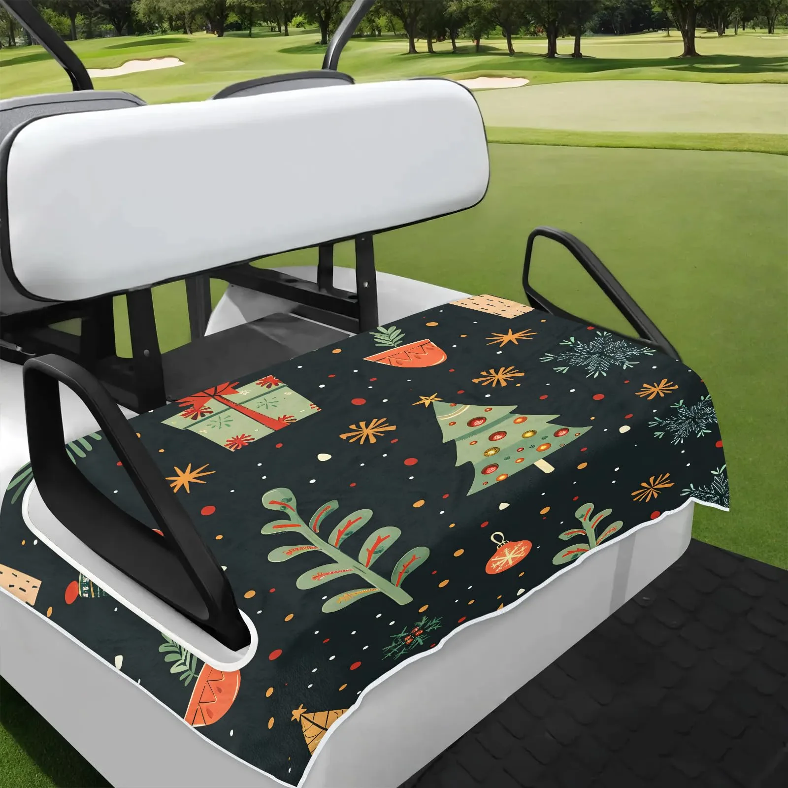 Tiveruda Christmas Tree Golf Cart Seat Cover Blanket