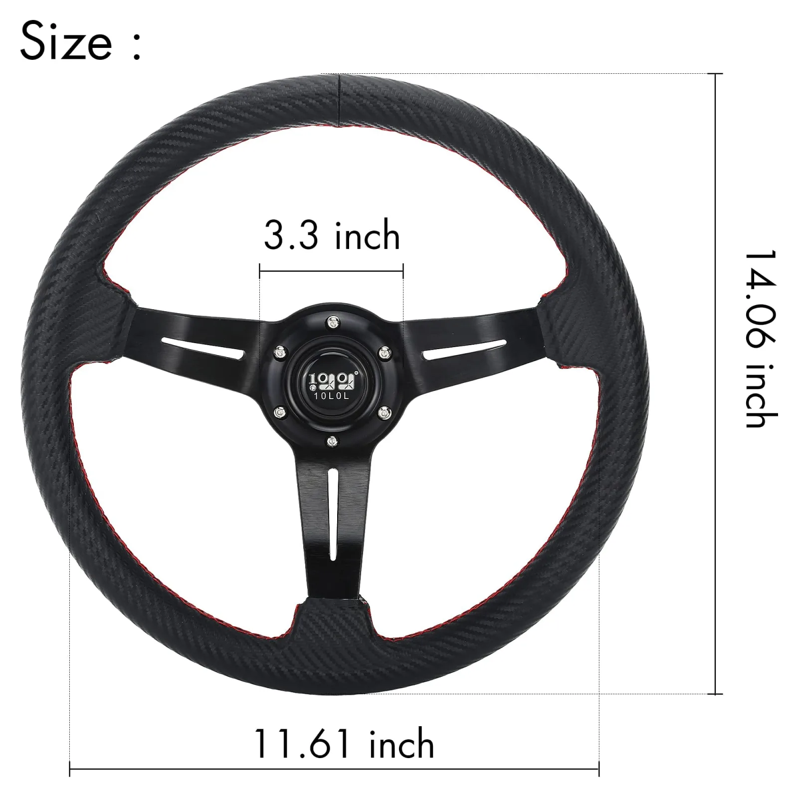 10L0L 13-Inch Golf Cart Steering Wheel 00540-D image 3