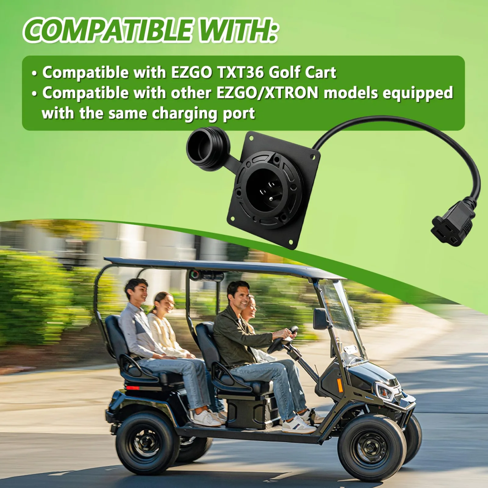 OURWILLSM Charger Port Adapter for E-Z-GO TXT36 image 2