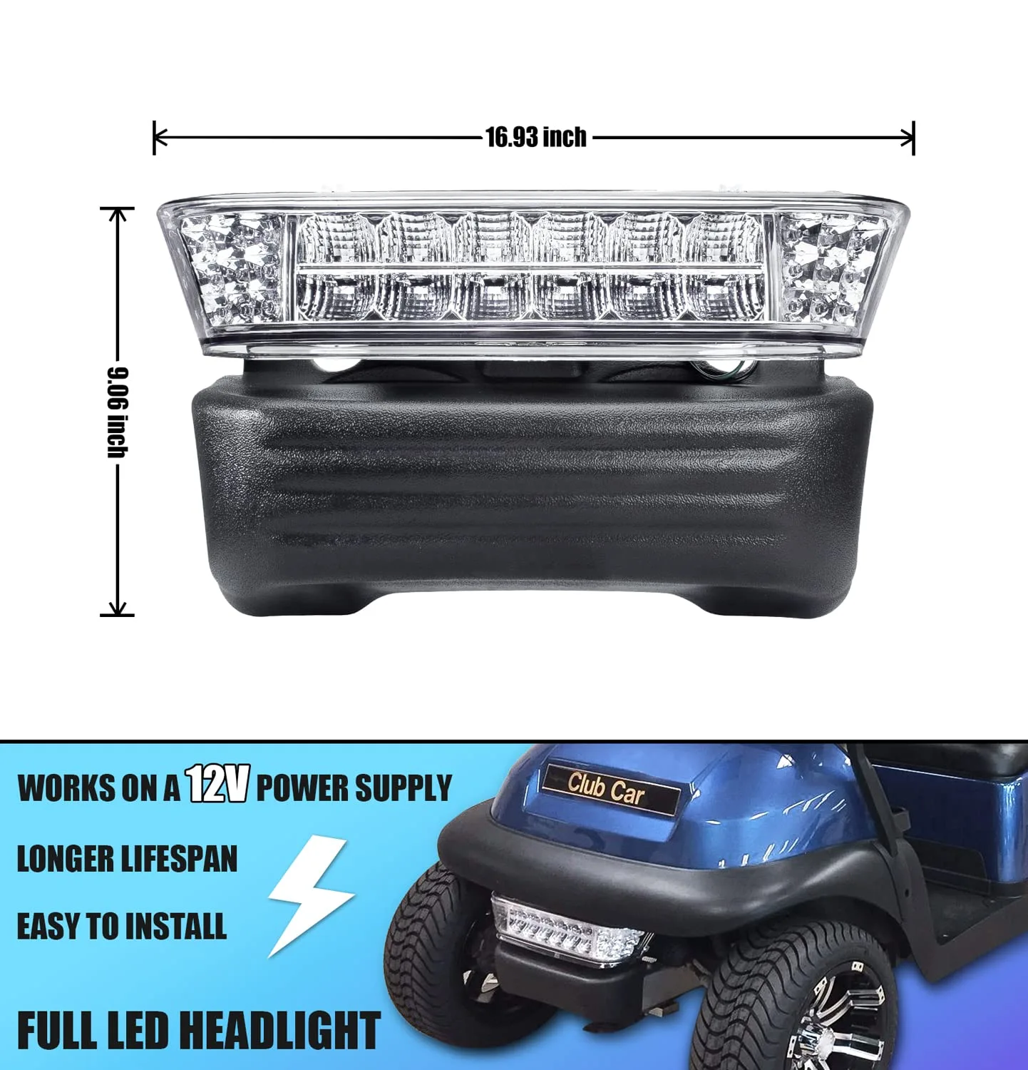 Gaoerfu-CP LED Headlight with Bumper for Club Car Precedent image 2