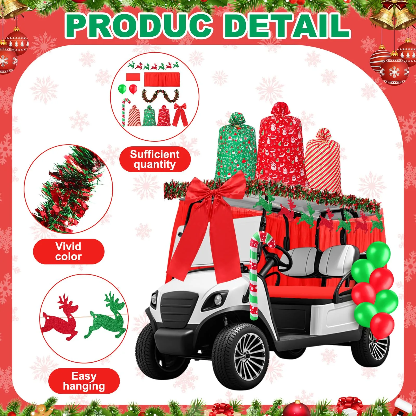 Soulchen Christmas Golf Cart Decoration Set XLN-Soulchen-7712 image 3