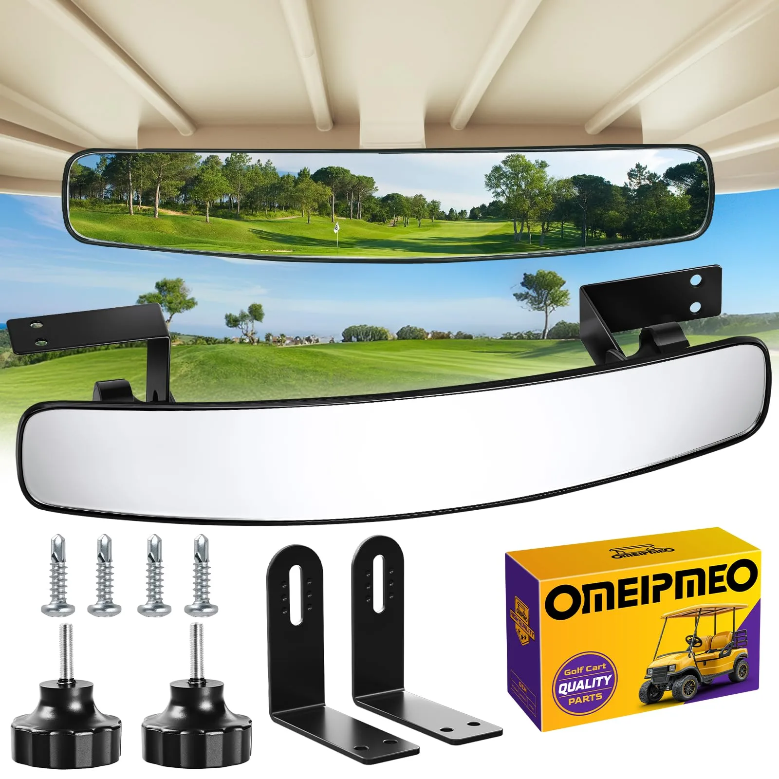 OMEIPMEO Panoramic Golf Cart Rearview Mirror