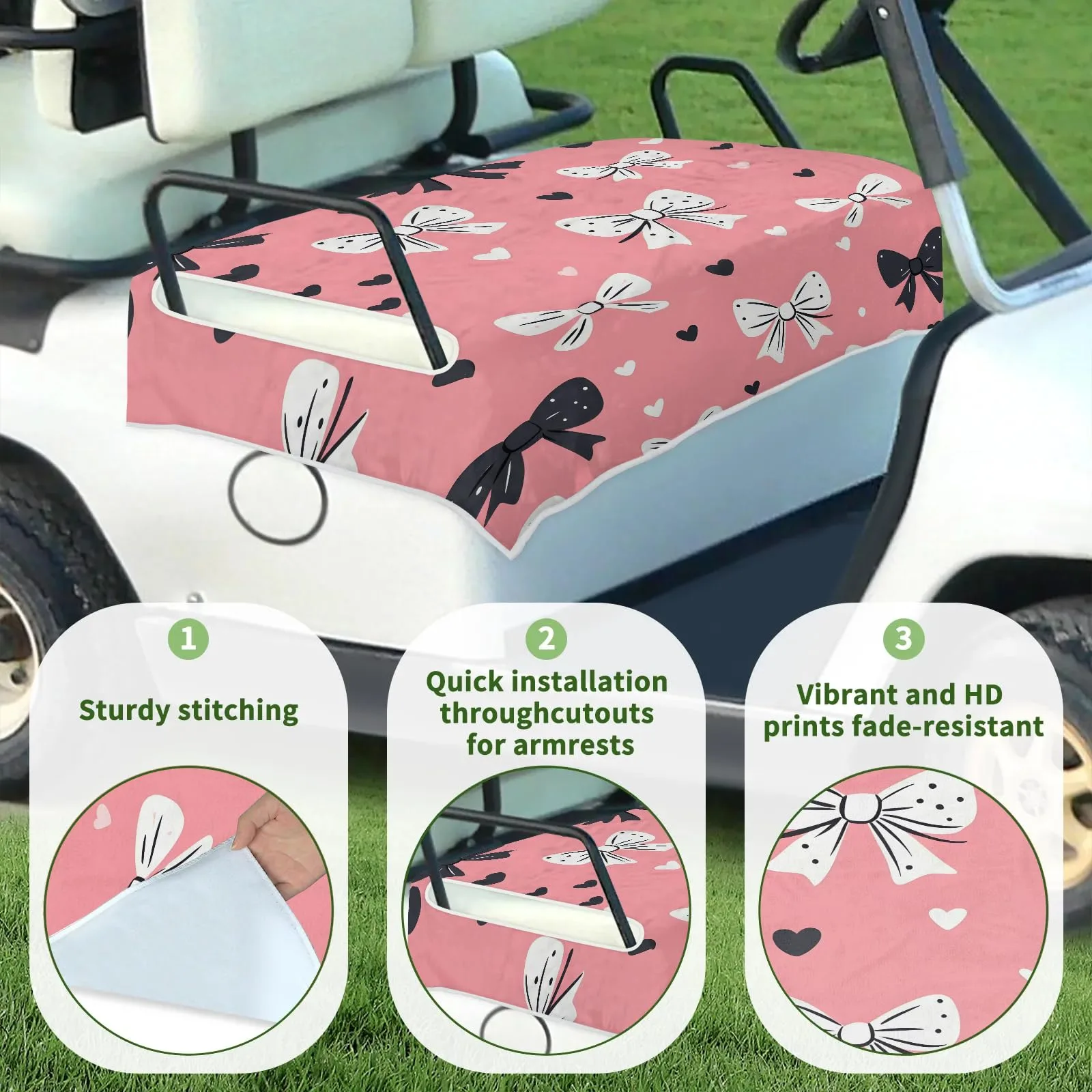Tiveruda Golf Cart Seat Cover for Double Seats, 51 x 31 in image 3