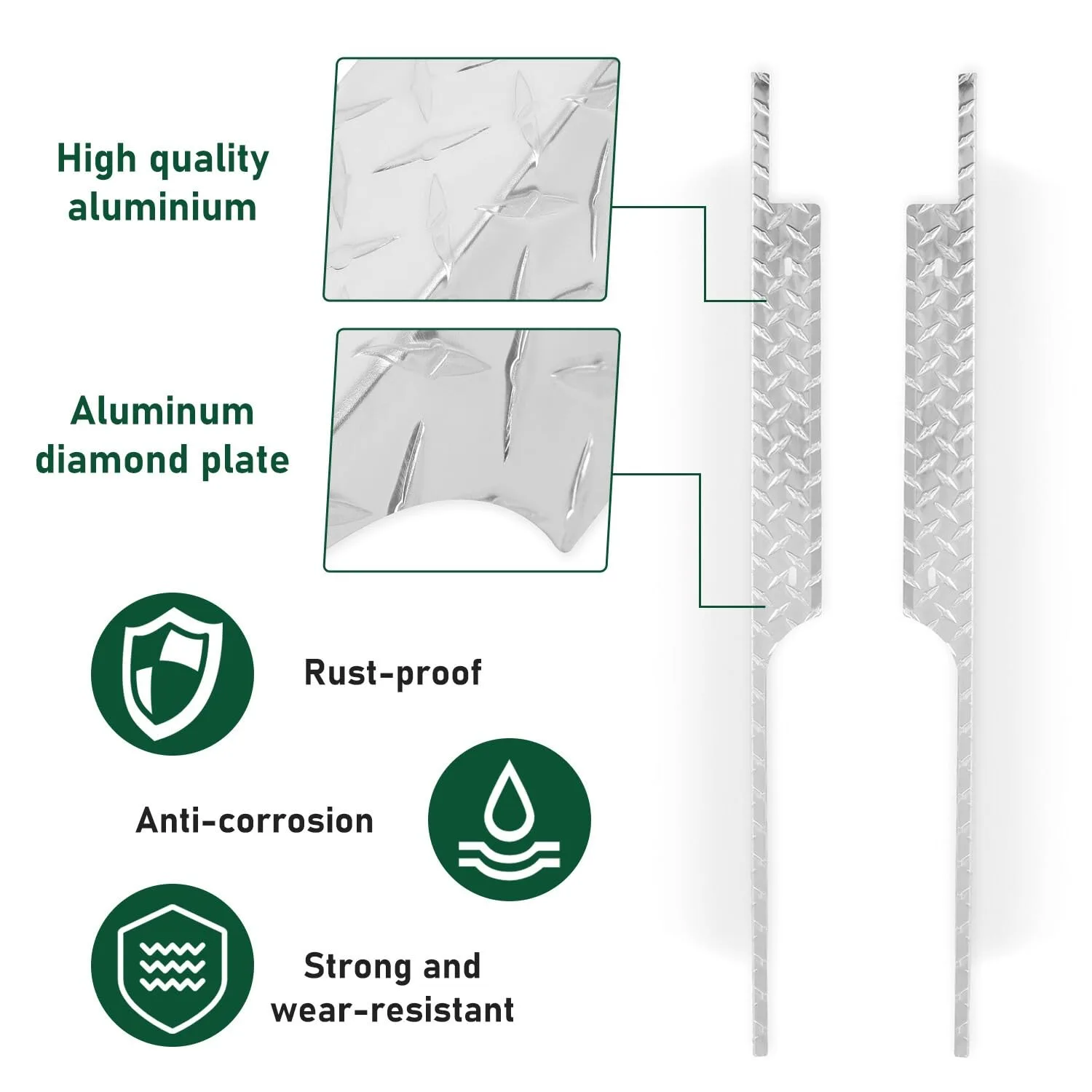 Silver Aluminum Rocker Panels for E-Z-GO TXT Golf Cart image 2