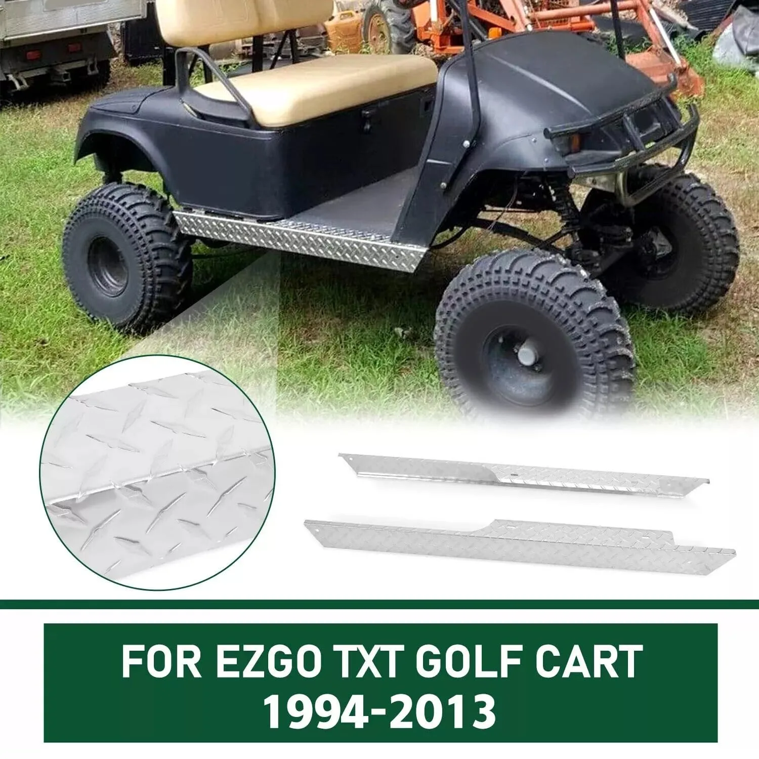 Silver Aluminum Rocker Panels for E-Z-GO TXT Golf Cart image 3