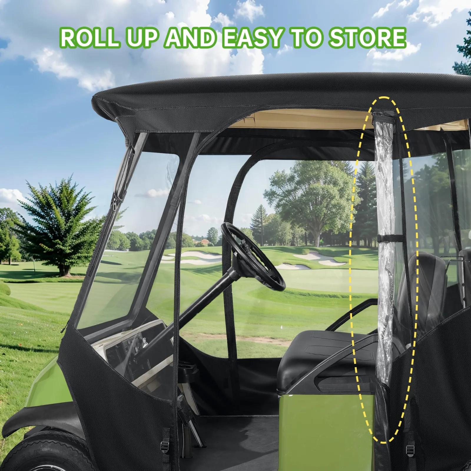 10L0L Deluxe Golf Cart Enclosure with Clear PVC Windows image 4