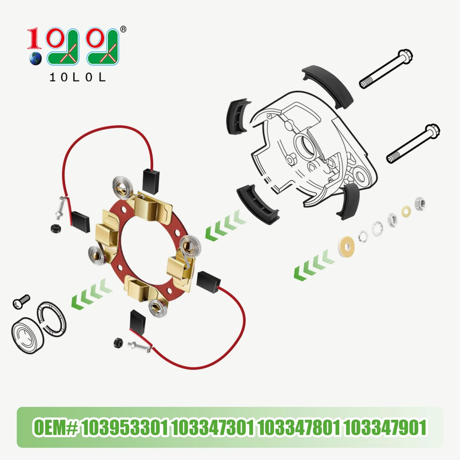 10L0L Starter Generator Brush Repair Kit for Club Car Precedent (2010+), 103953301 image 3