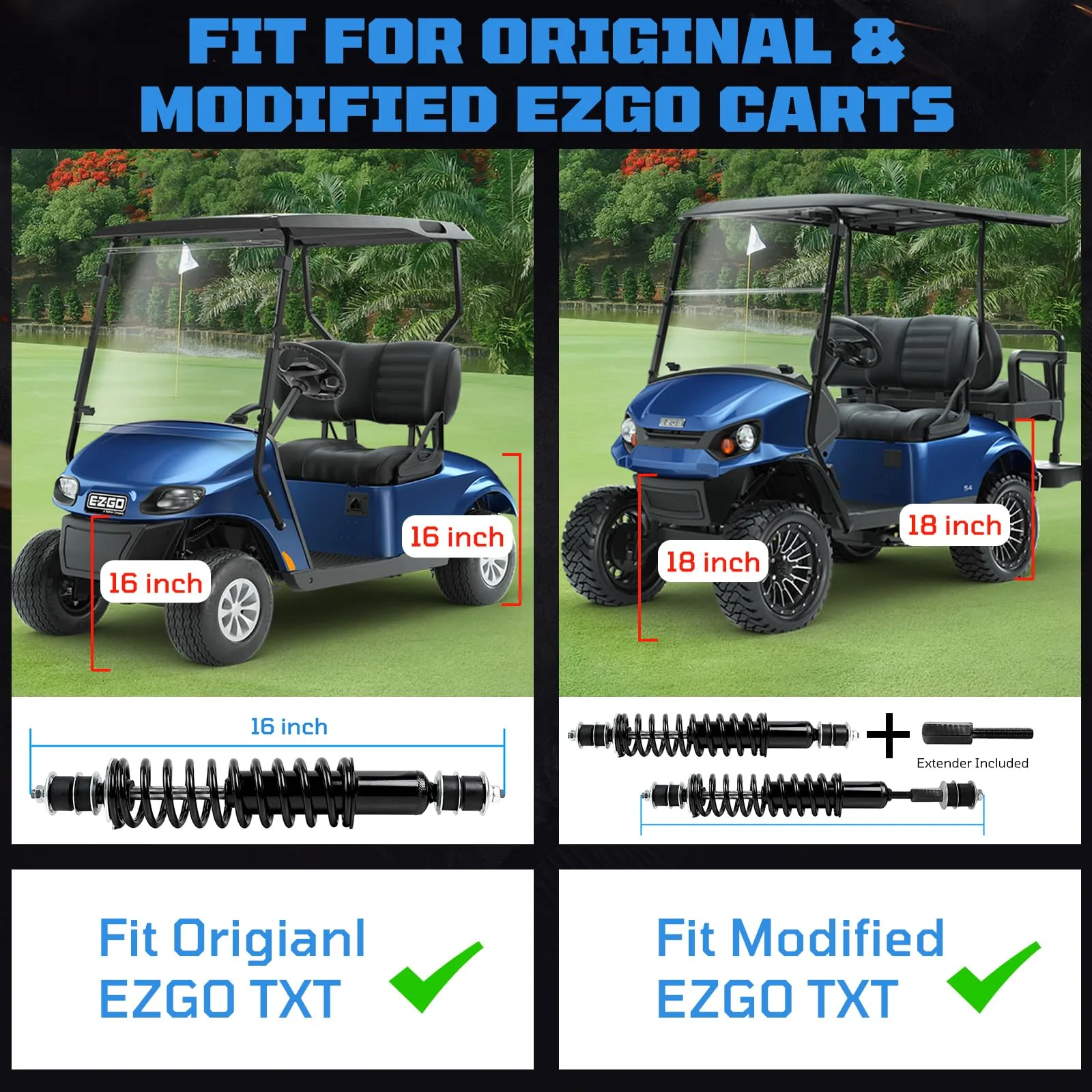 iLSKW Shock Set for E-Z-GO TXT Medalist 1994+ image 4