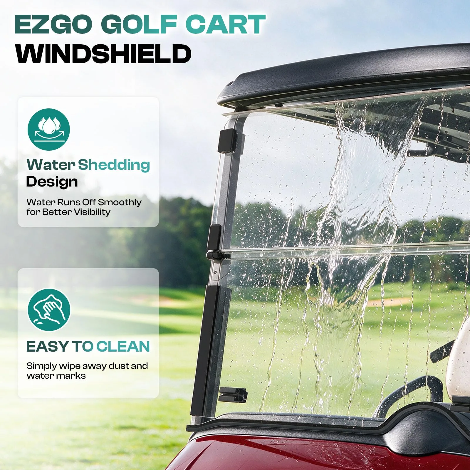 DRIVE UP EZGO RXV Foldable Windshield DU00307 image 4