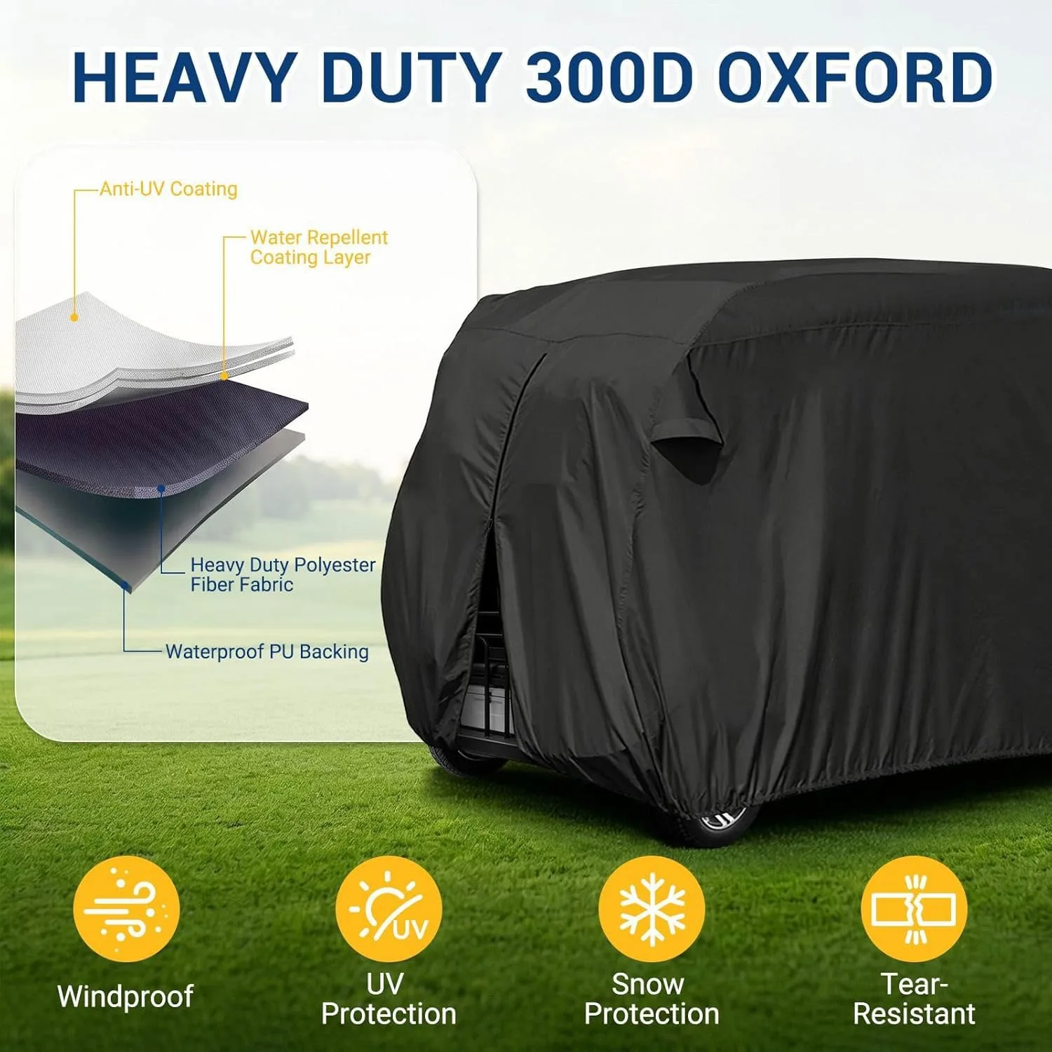 PWUSUDUI Golf Cart Cover for Epic E60L Lifted 2020-2026 image 3