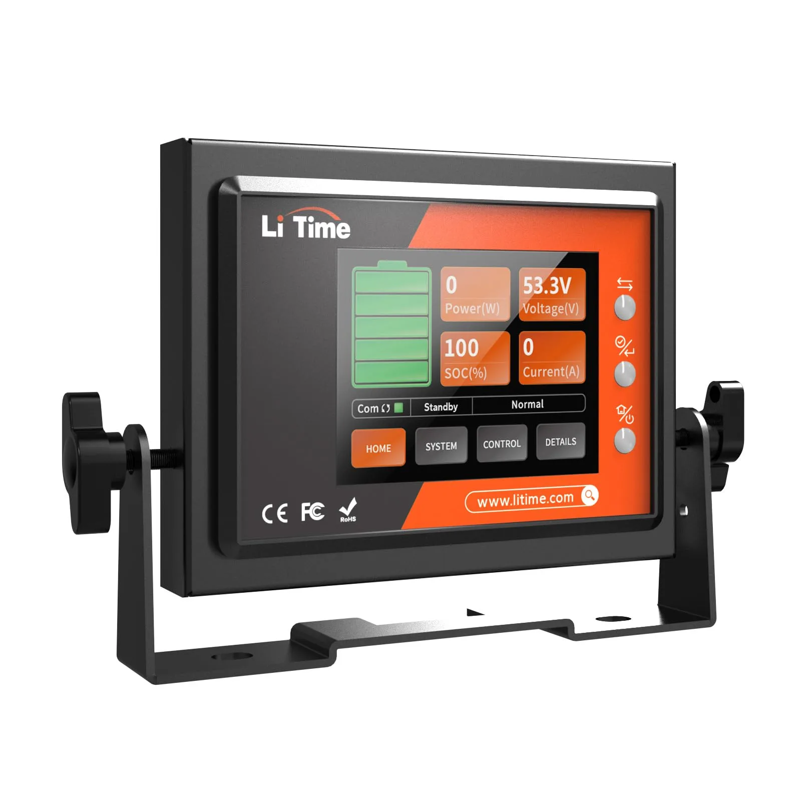 LiTime RS485 LCD Battery Display Monitor GC-FIXEDBRKT