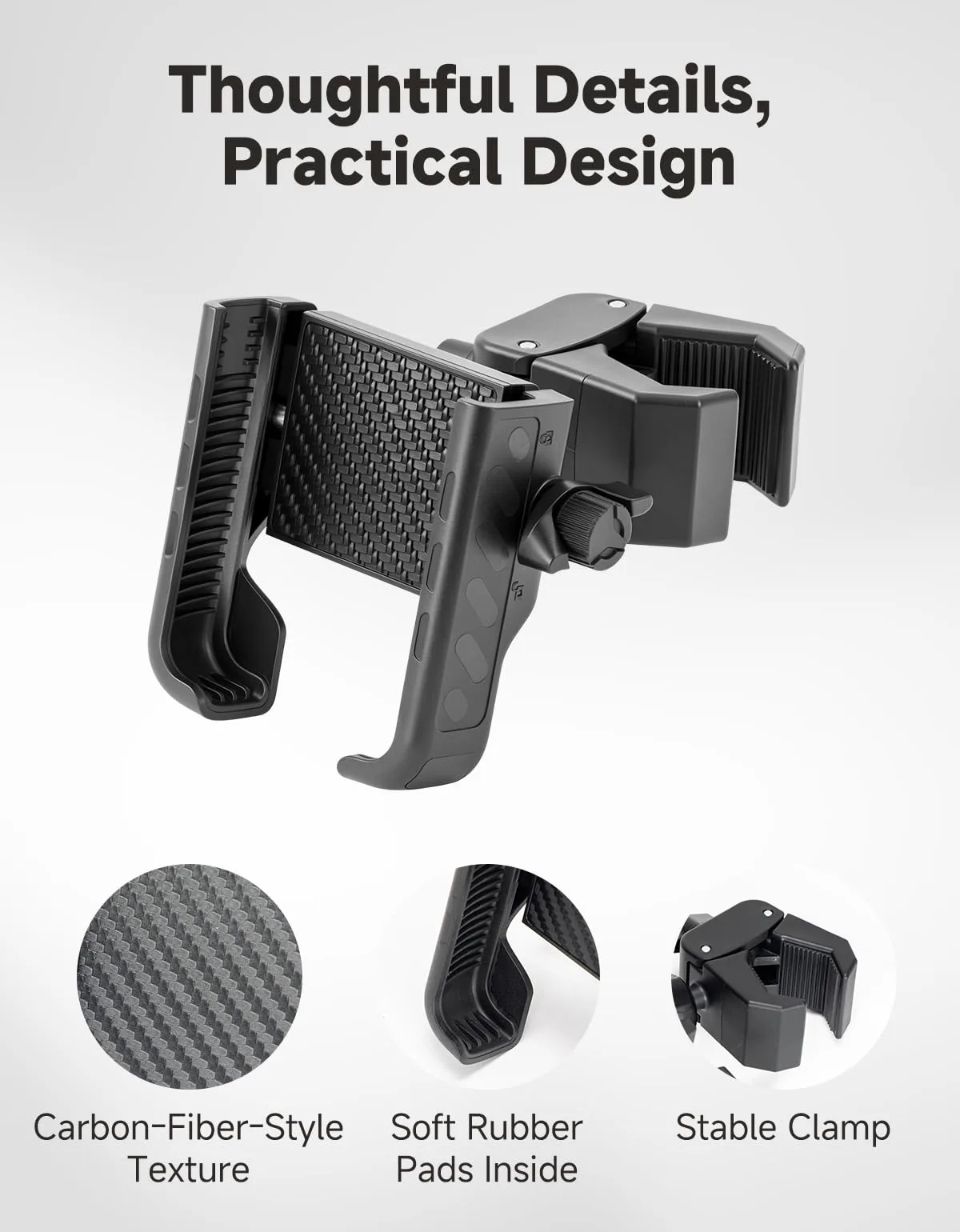 KEMIMOTO Golf Cart Phone Holder with Adjustable Clamp image 3