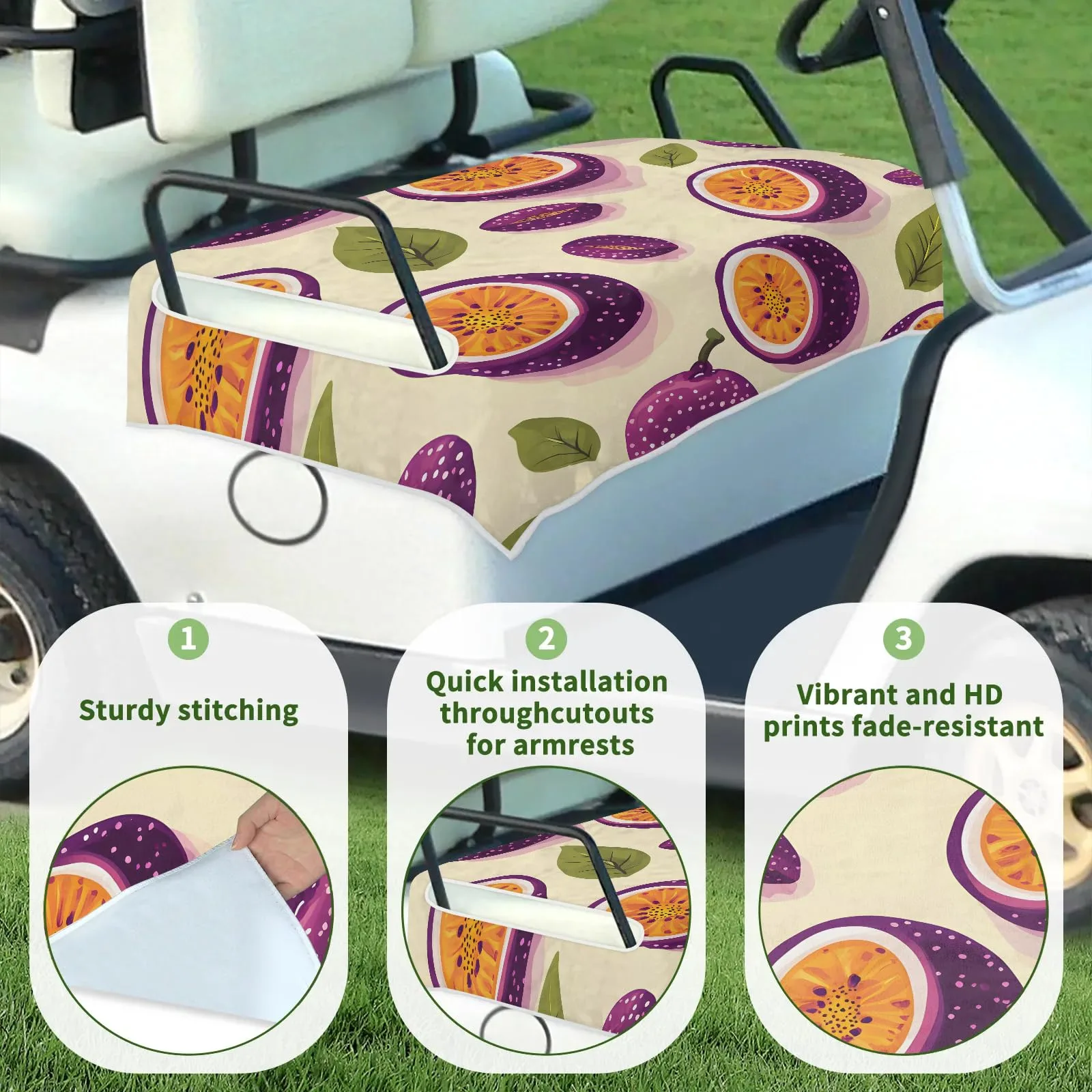 Tiveruda Golf Cart Seat Cover for Double Seats 51 x 31 in image 3