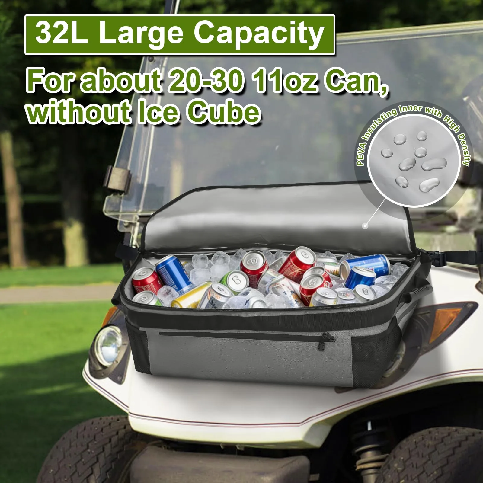GAWAF 32L Insulated Golf Cart Cooler Bag — Fits 20–30 Cans image 2