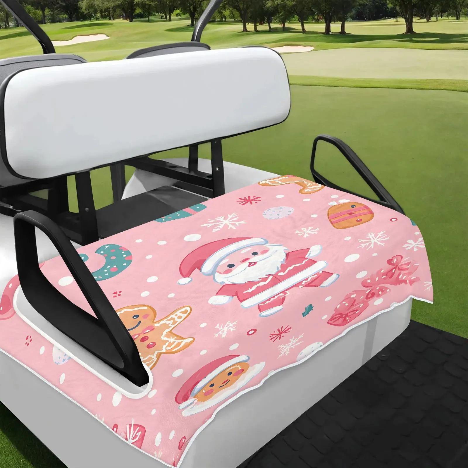 Tiveruda Santa Gingerbread Golf Cart Seat Cover Blanket