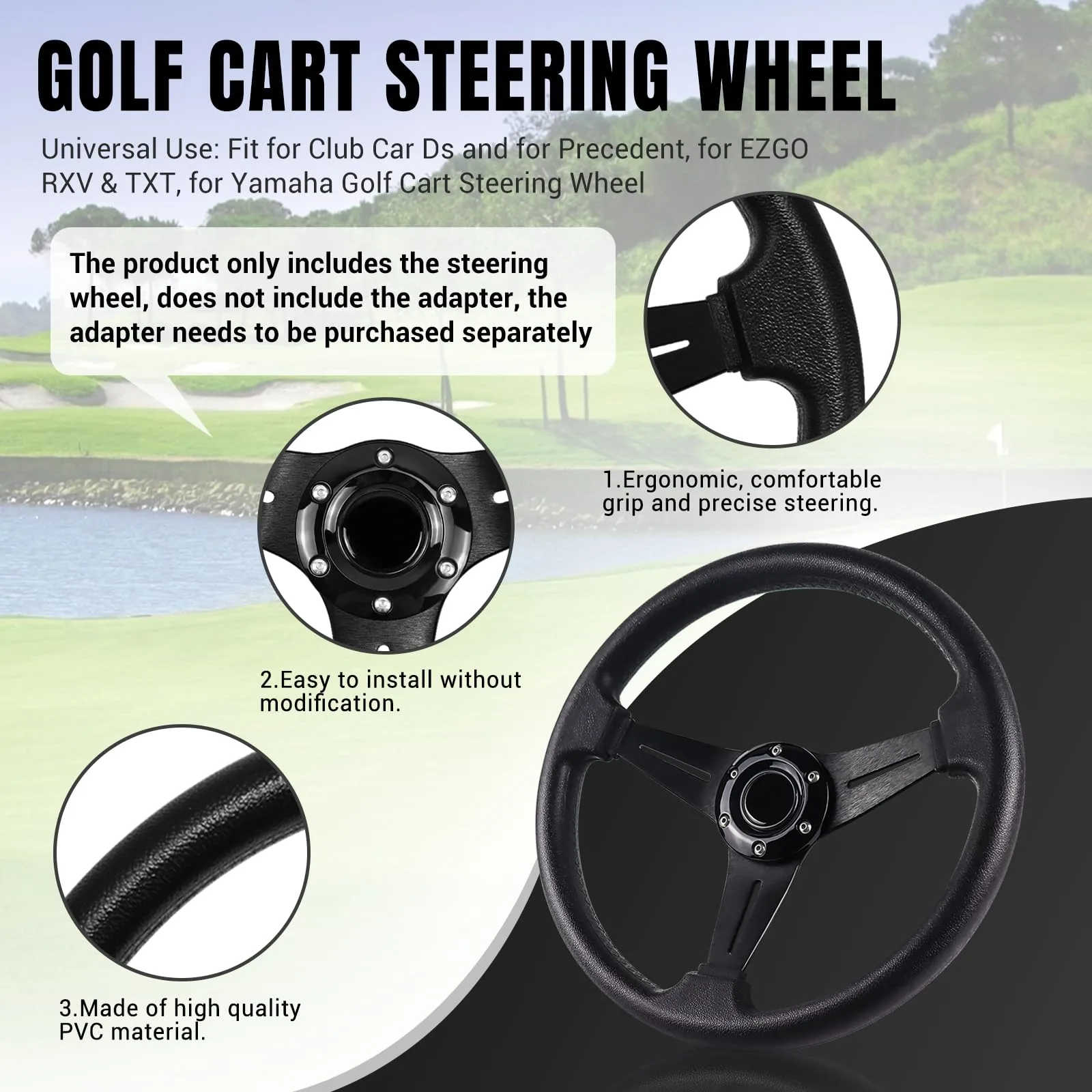 LOSCHEN SW1027-LOS Golf Cart Steering Wheel image 2