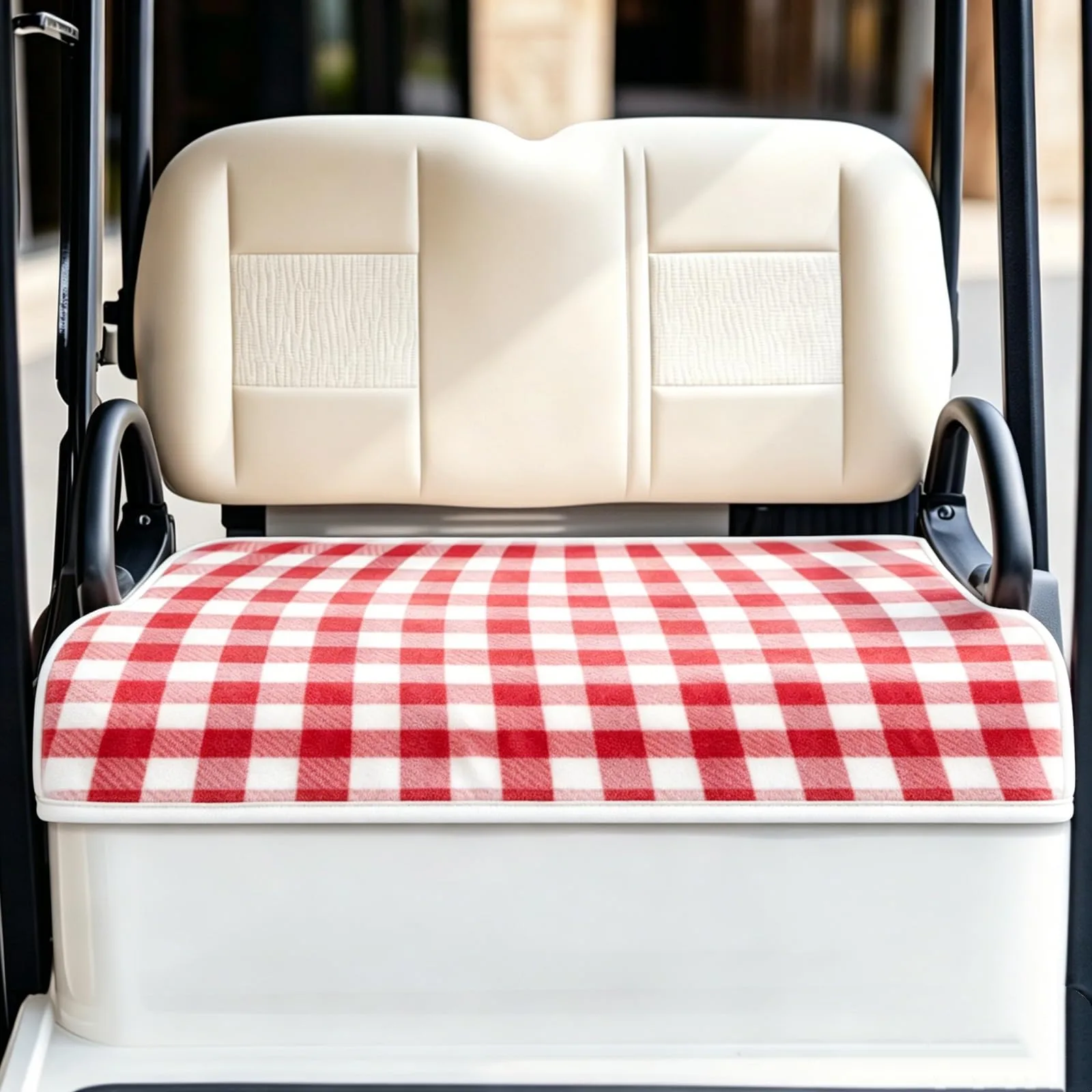ORIGACH Plaid Golf Cart Seat Covers, 30.9 x 51 in
