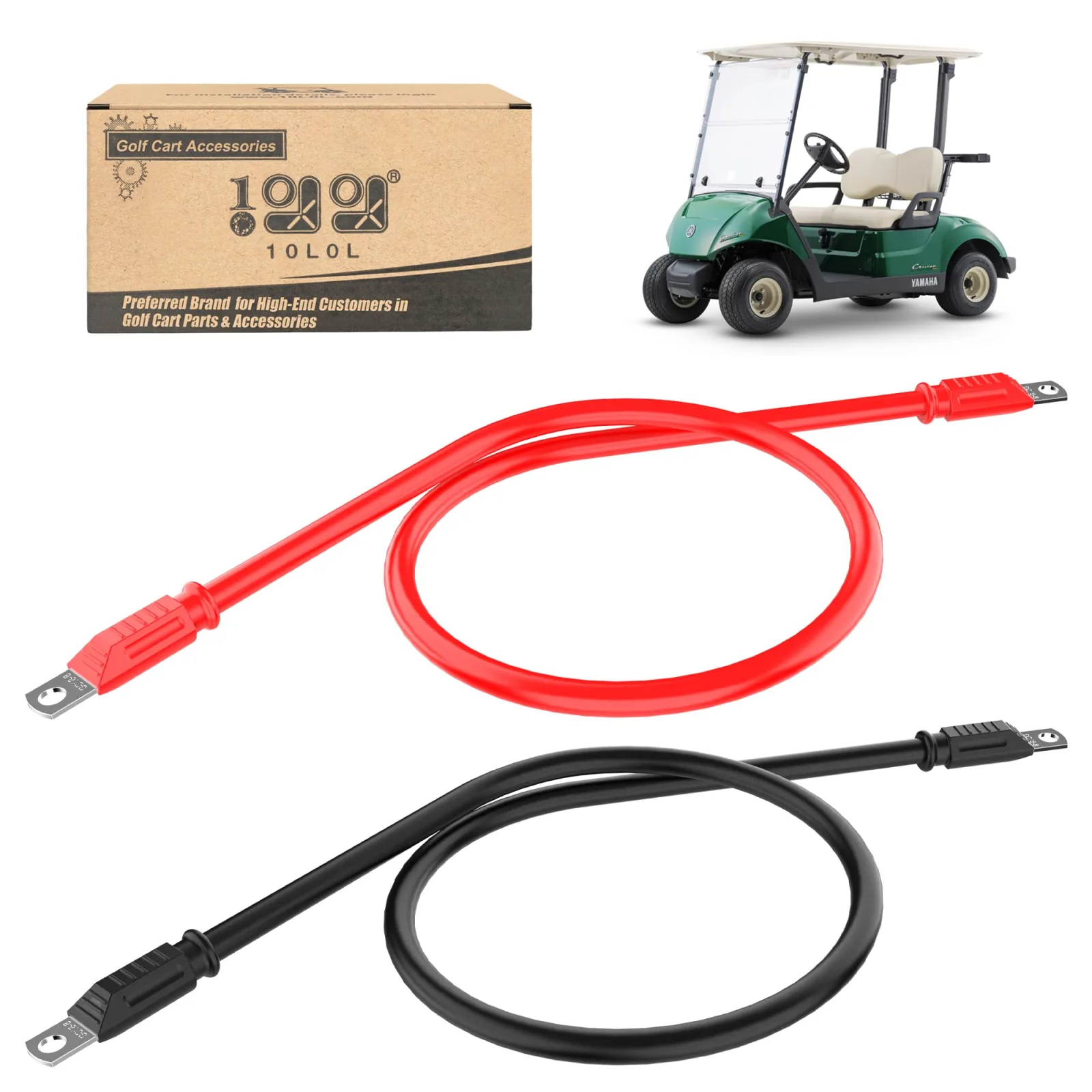 10L0L Golf Cart Battery Cable Set for EZGO and Club Car