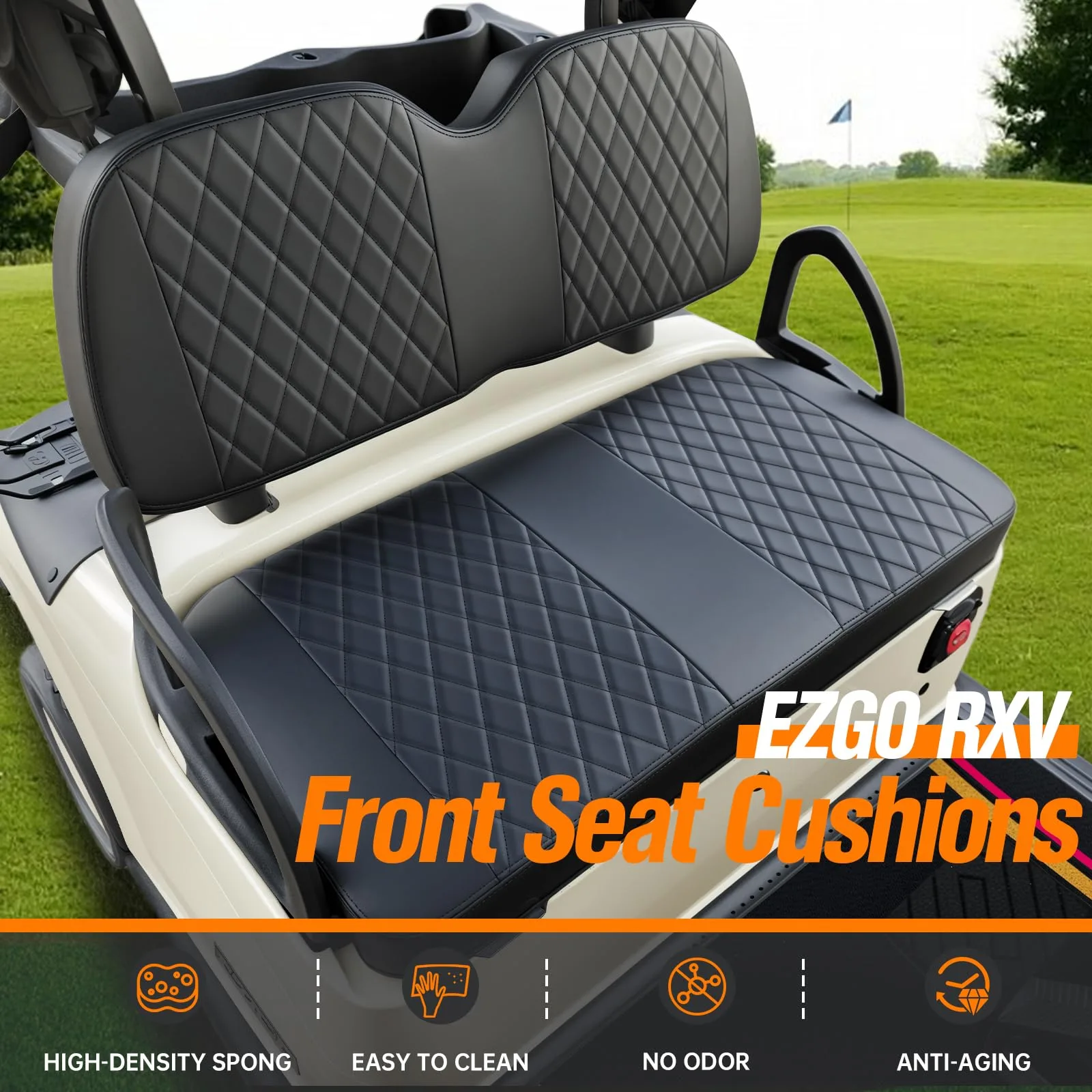 GODCTSUP E-Z-GO RXV Front & Rear Seat Cushion Set image 2