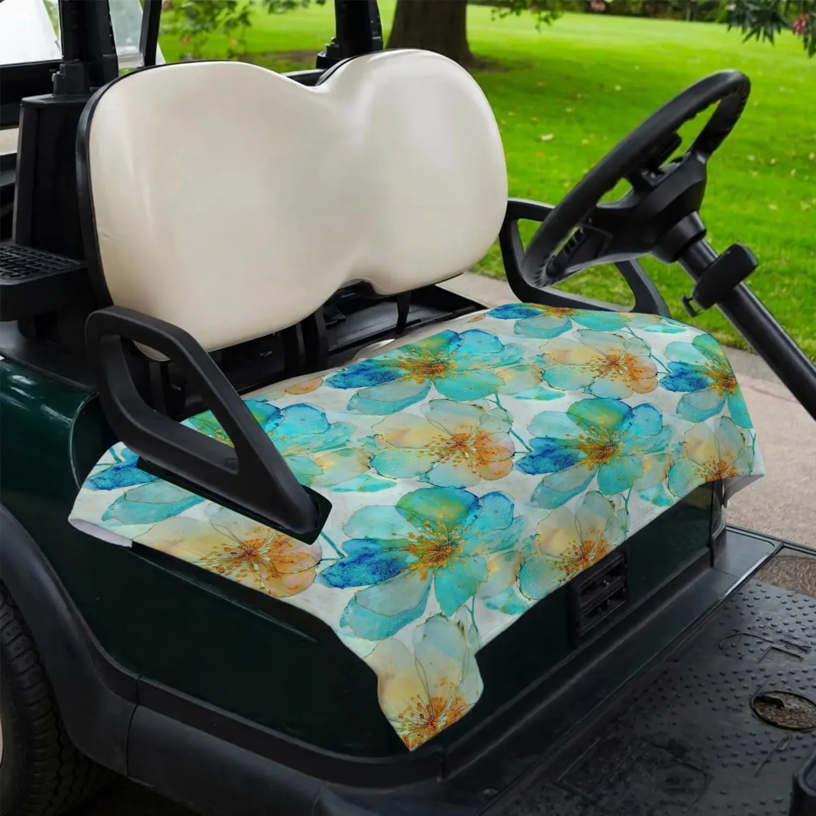 DecorLovee Green Floral Golf Cart Seat Cover 51 x 31 in image 2