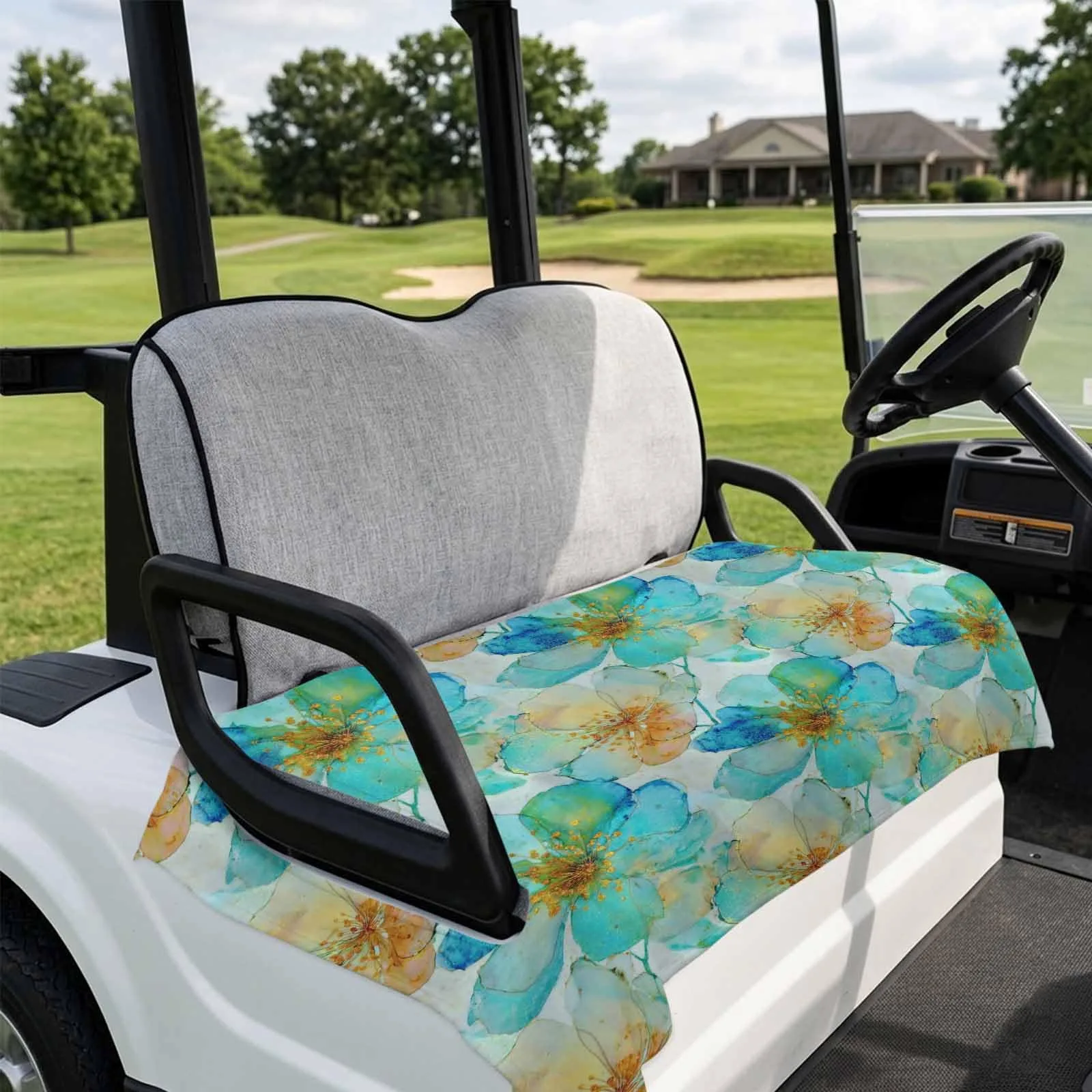 DecorLovee Green Floral Golf Cart Seat Cover 51 x 31 in image 4