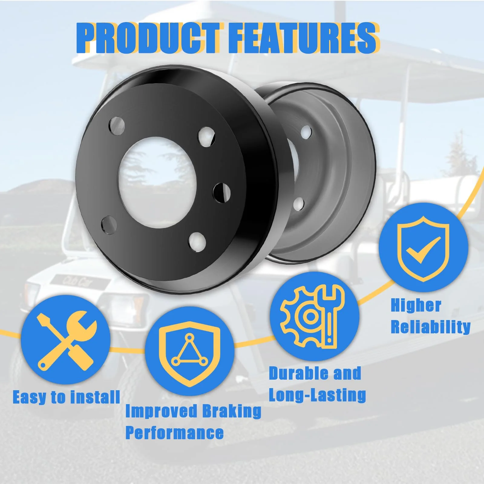 CartClan Club Car DS Brake Drum and Shoe Kit CT-CC-0050 image 4