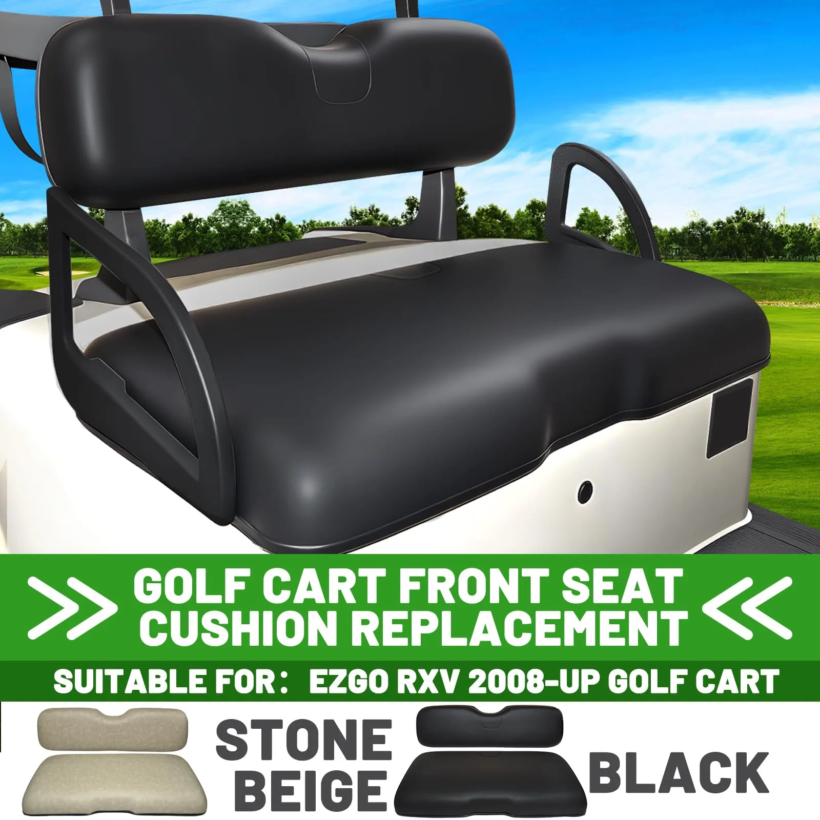 HEOHOU E-Z-G-O RXV Front Seat Cushion Kit Black image 2