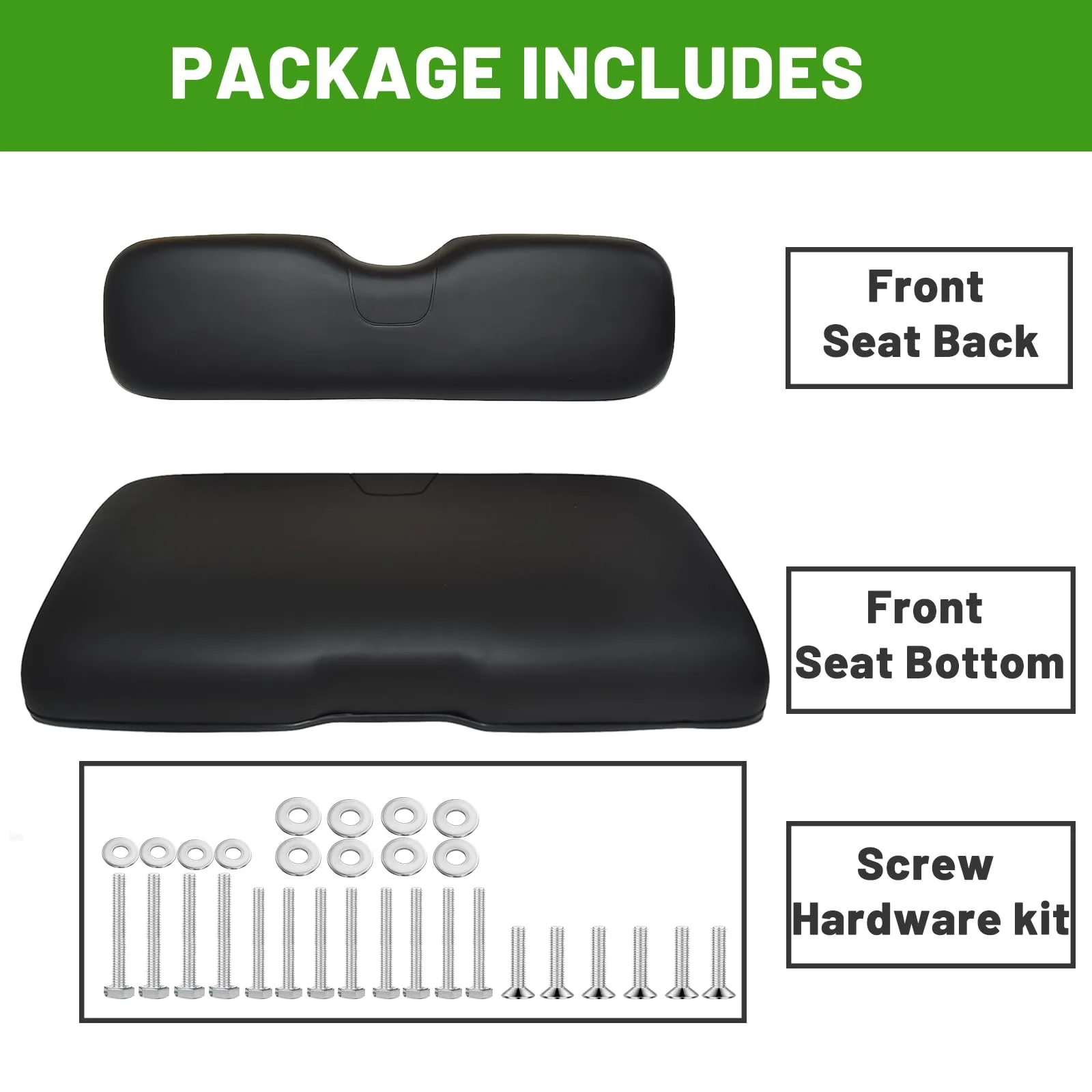 HEOHOU E-Z-G-O RXV Front Seat Cushion Kit Black image 4