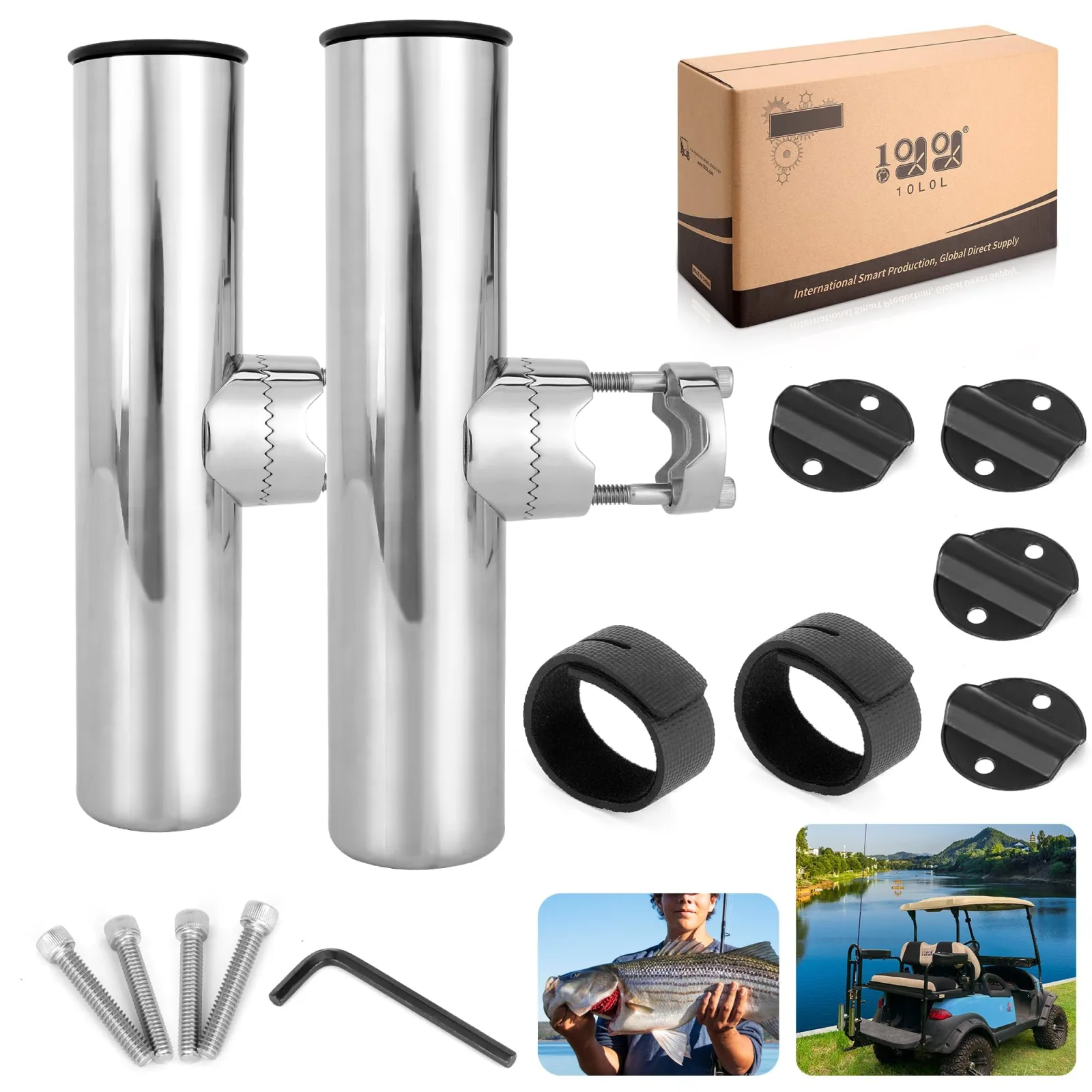 10L0L Golf Cart Fishing Rod Holder for Yamaha and Club Car