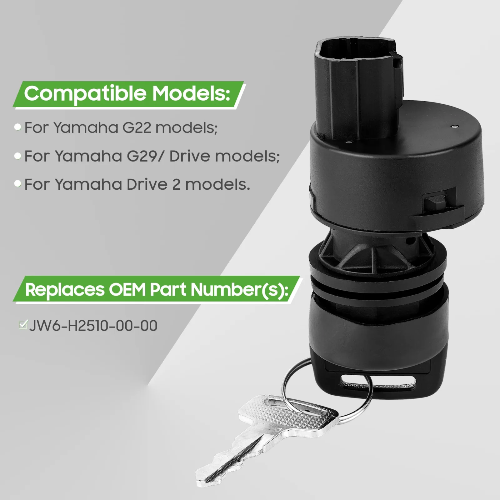 10L0L Ignition Key Switch for Yamaha G22, Drive & Drive2 image 4