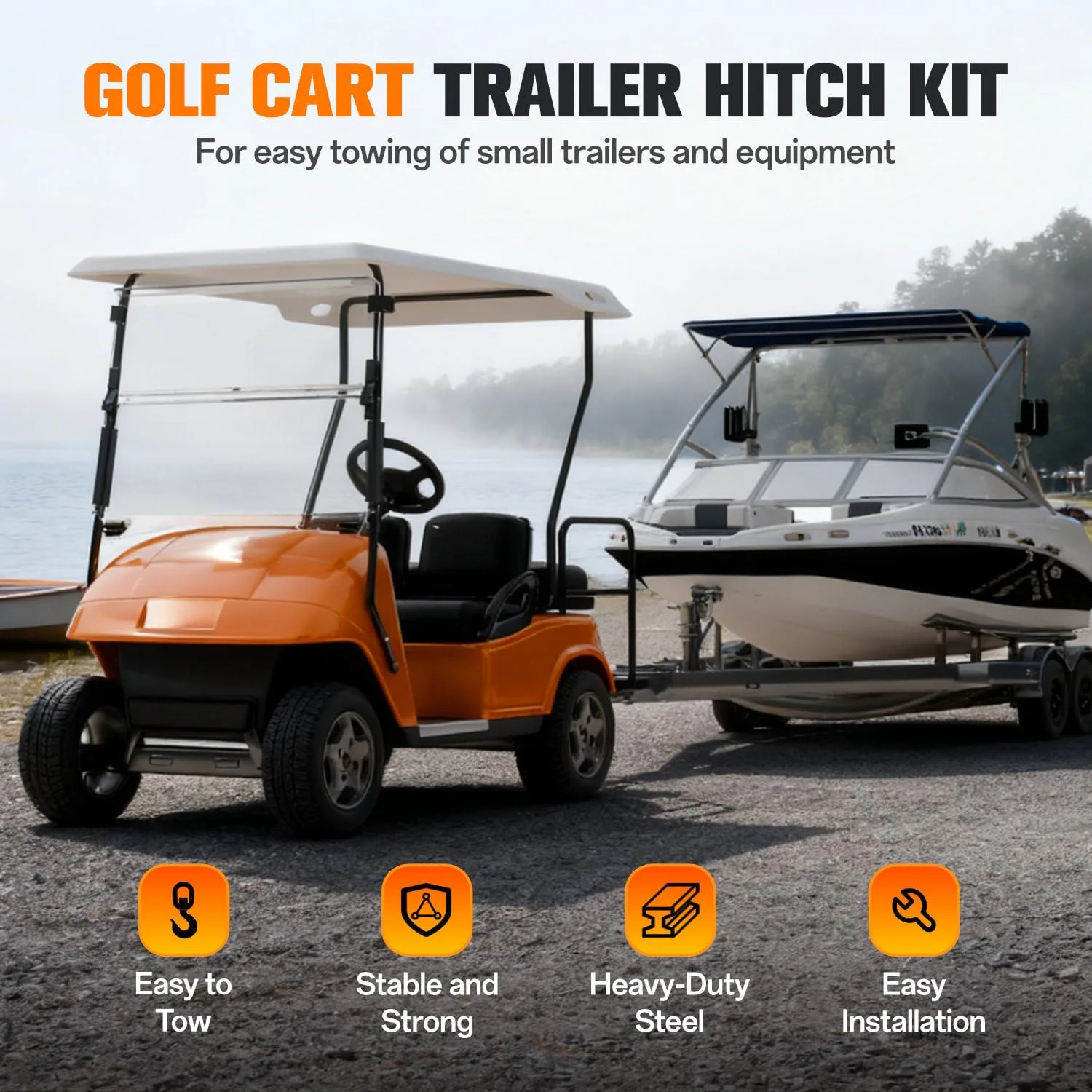 GODCTSUP Golf Cart Trailer Hitch with 2-Inch Receiver image 2