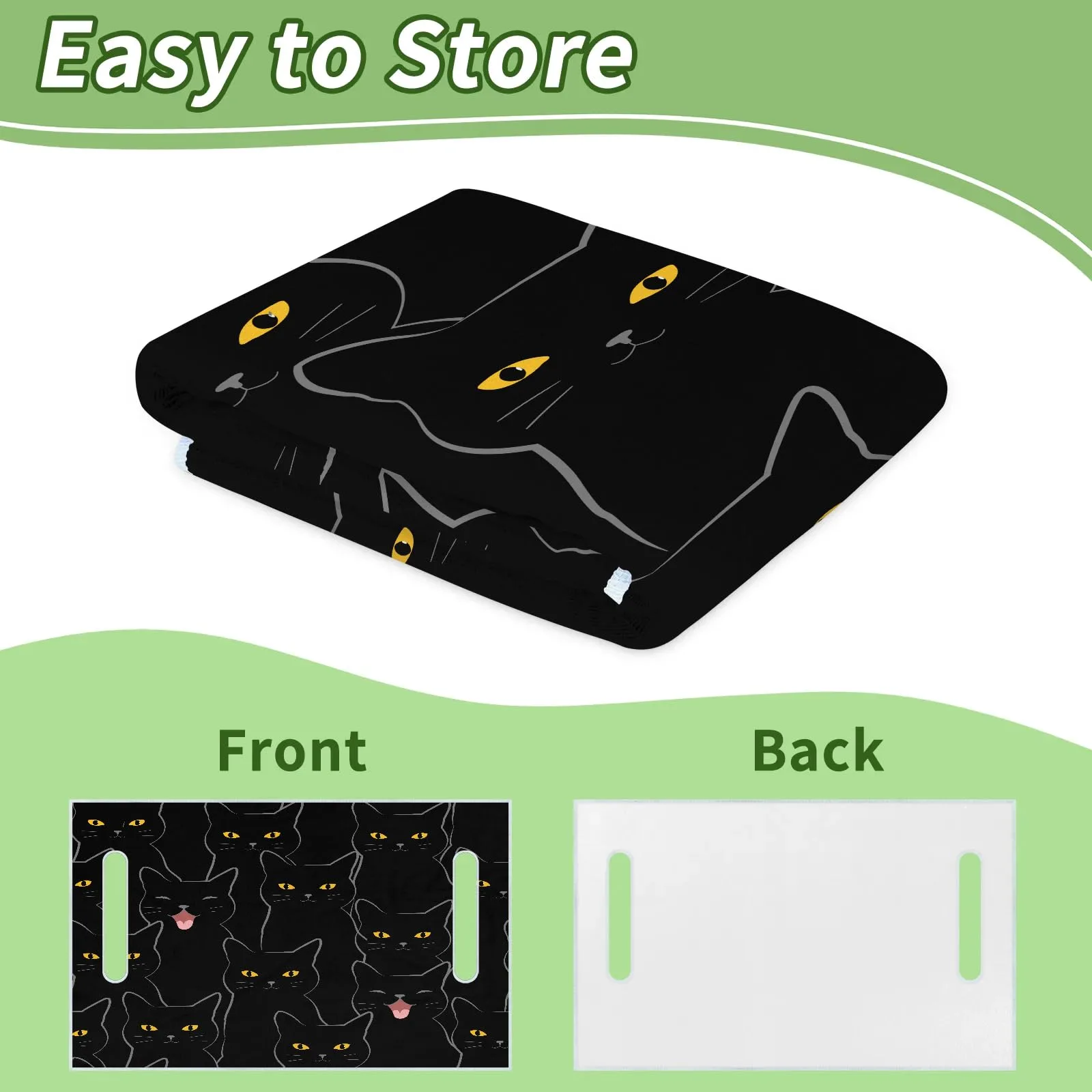 Tiveruda 51 x 31" Black Cats Golf Cart Seat Cover for 2-Person Seats image 4