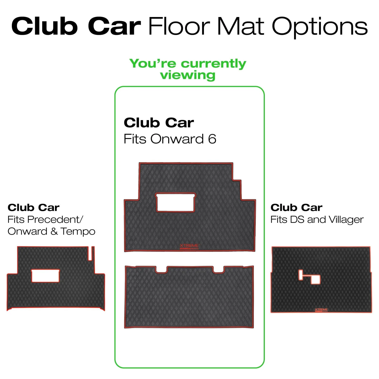 Xtreme Golf Cart Mats Floor Mats for Club Car Onward 6 (GCM58) - Blue Trim image 2