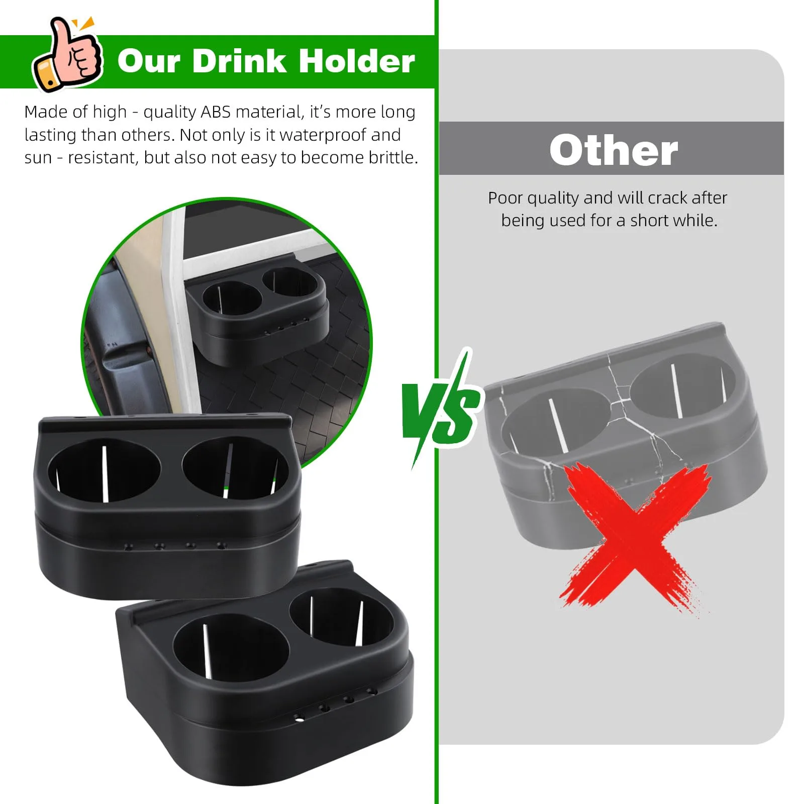 Roykaw Dual Cup Holders for Club Car DS 1993+ image 4