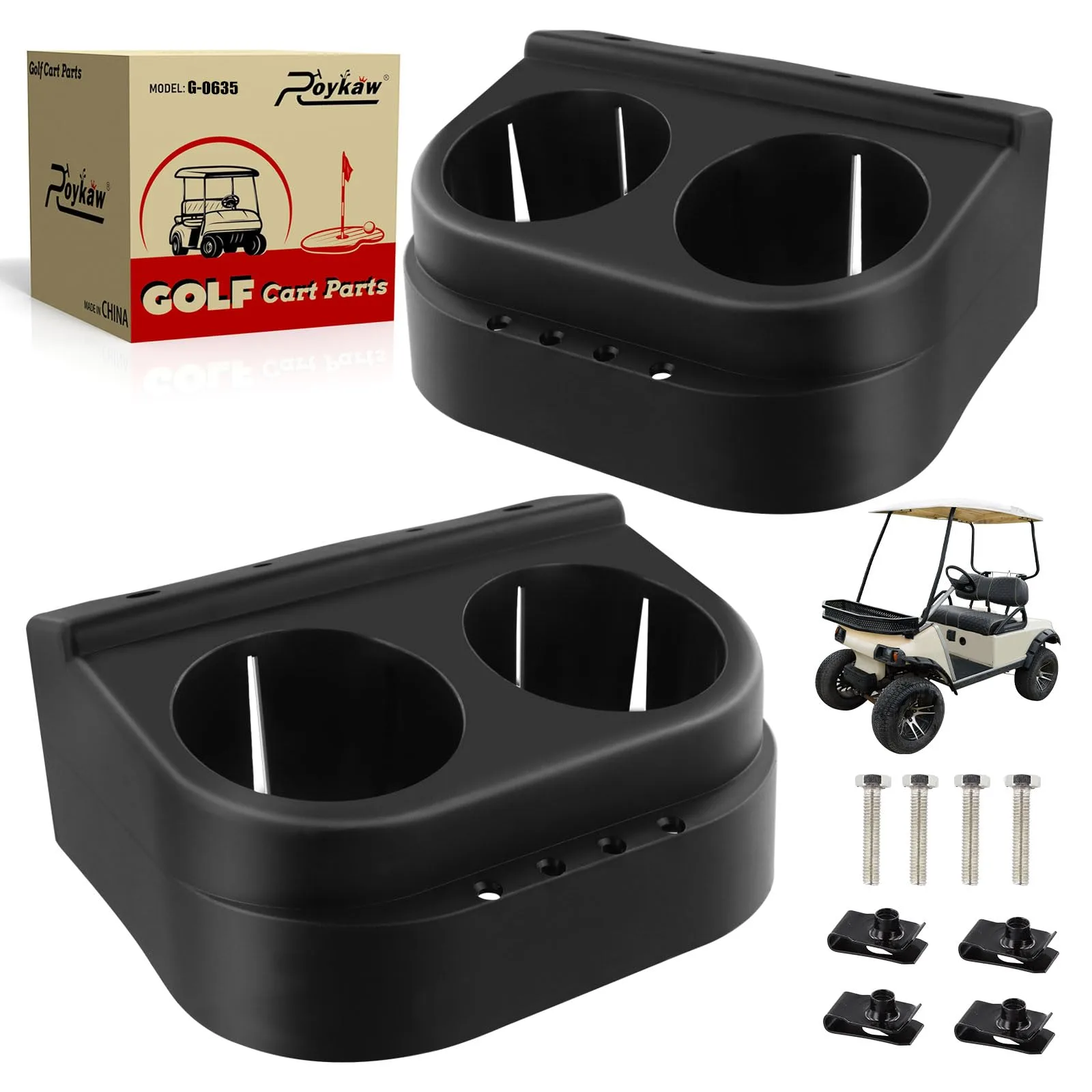 Roykaw Dual Cup Holders for Club Car DS 1993+