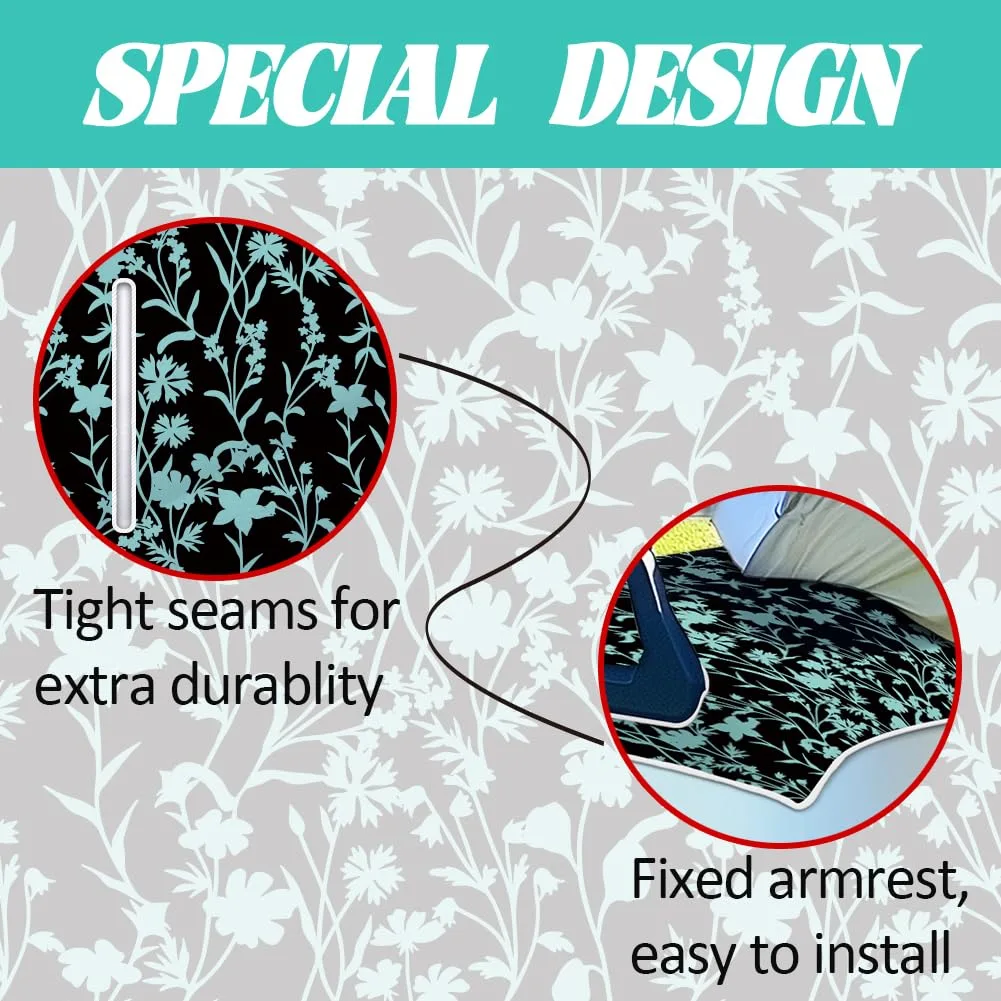 ORIGACH Mint Floral Golf Cart Seat Cover 51 x 31.9 in image 3