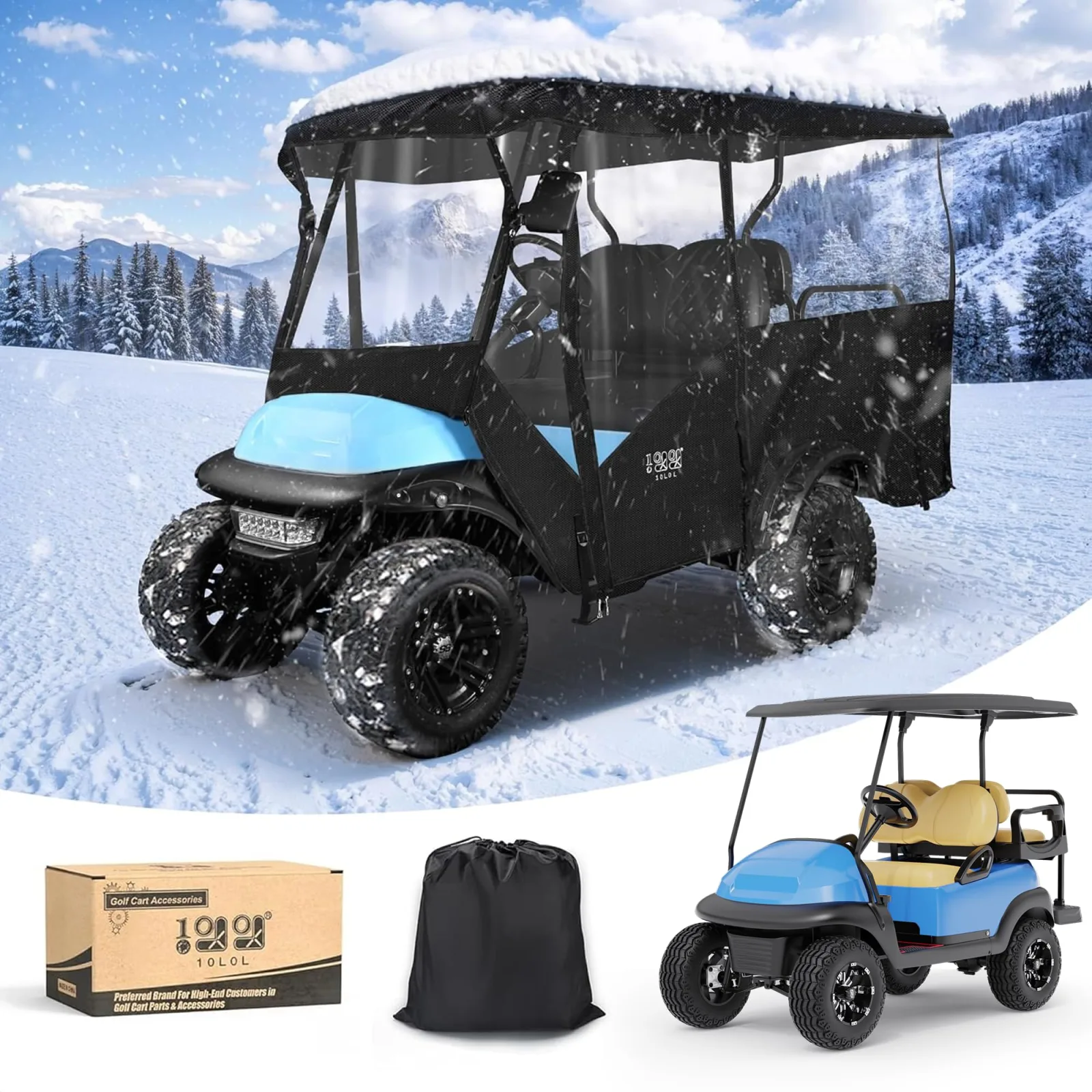 10L0L Golf Cart Enclosure for 4-Passenger Carts