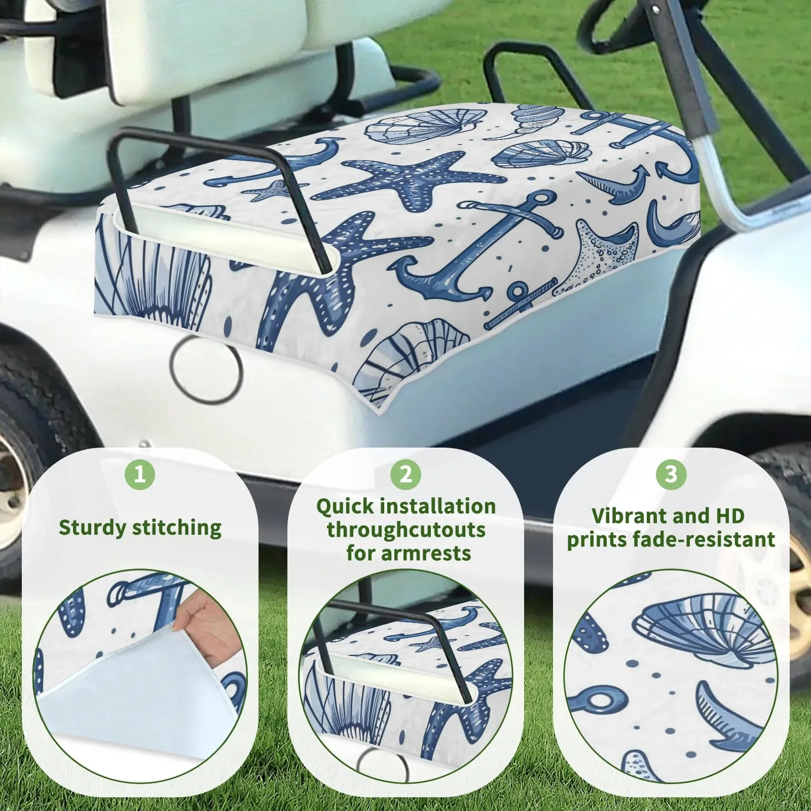 Tiveruda Golf Cart Seat Cover for Double Seats, 51 x 31 in image 3