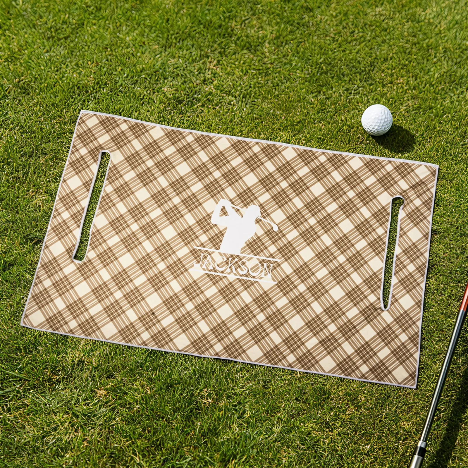 Customtify Personalized Plaid Golf Cart Bench Seat Cover CG002 image 4