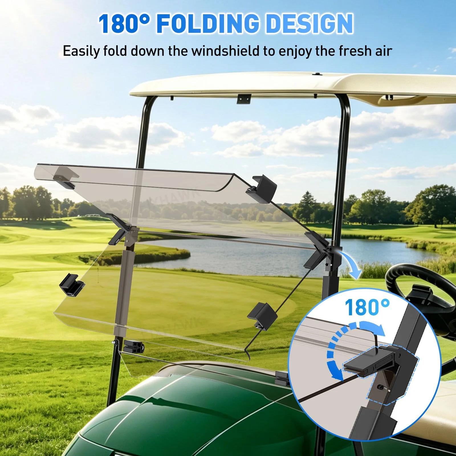 FIXHAWK FK-0087 Windshield for E-Z-GO TXT 1995-2013 image 4