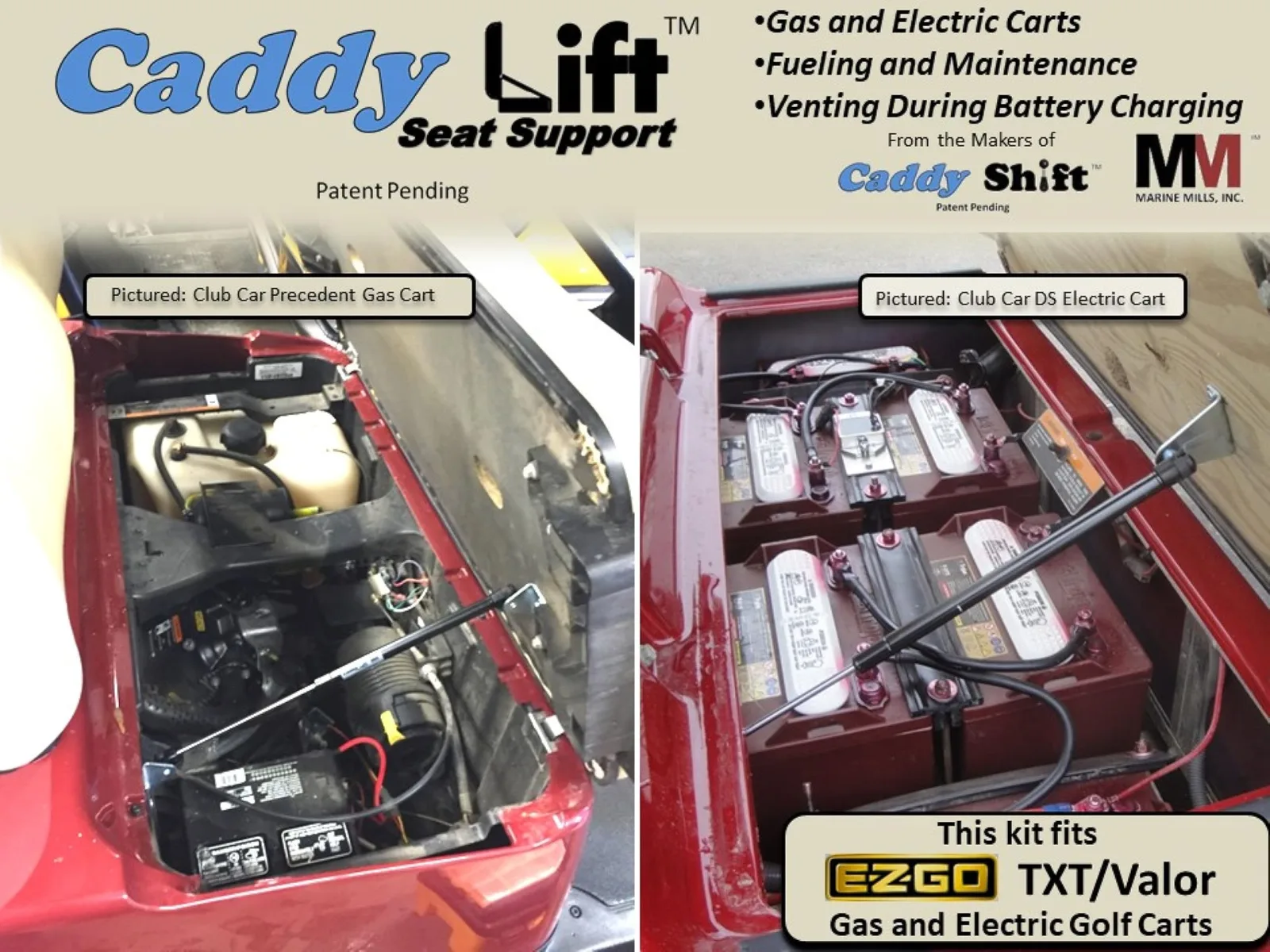 Caddy Shift Seat Support for E-Z-GO TXT Golf Cart image 2