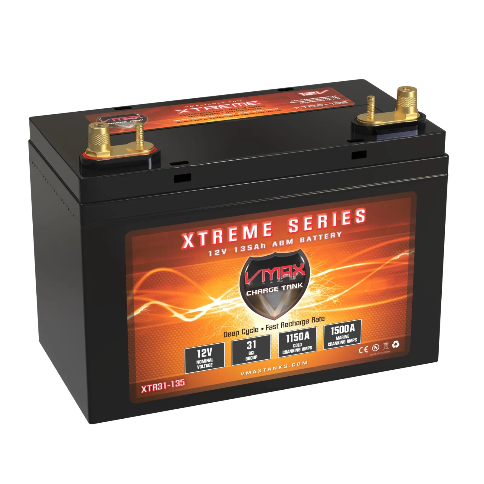 VMAXTANKS XTR31-135 12V 135Ah Group 31 AGM Deep Cycle Battery image 3