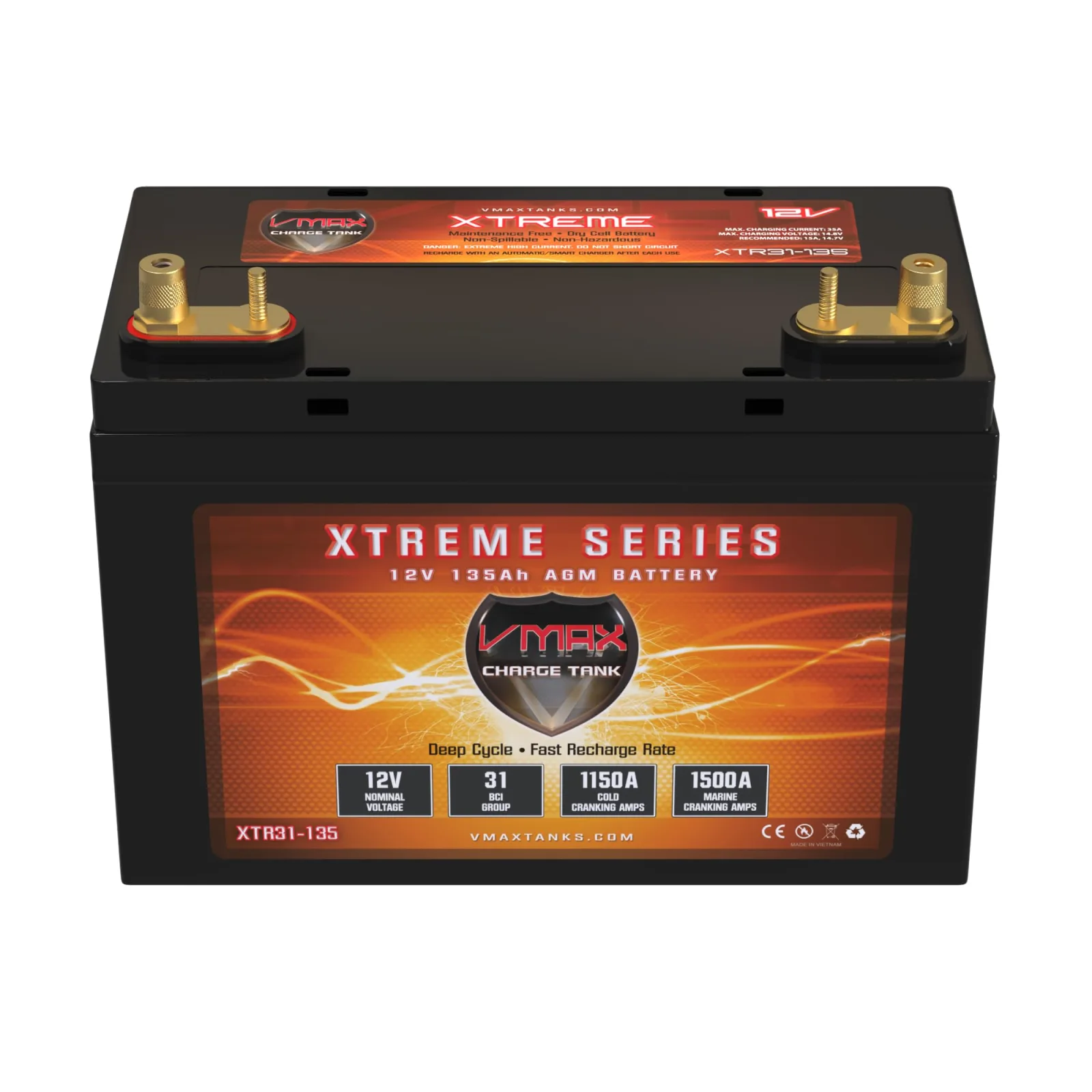VMAXTANKS XTR31-135 12V 135Ah Group 31 AGM Deep Cycle Battery image 4